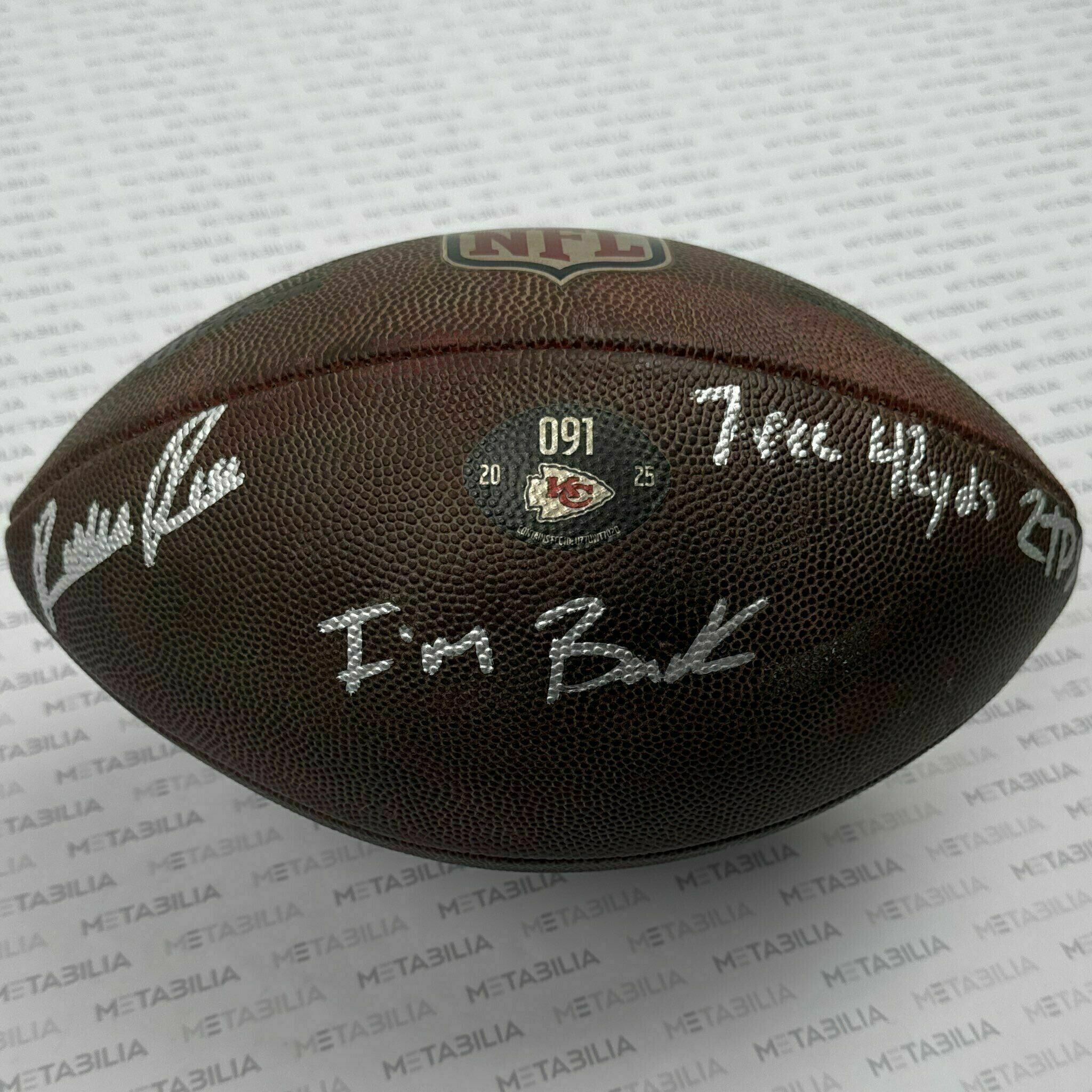#4 Rashee Rice Signed & Inscribed Game-Used Ball #091 vs LVR