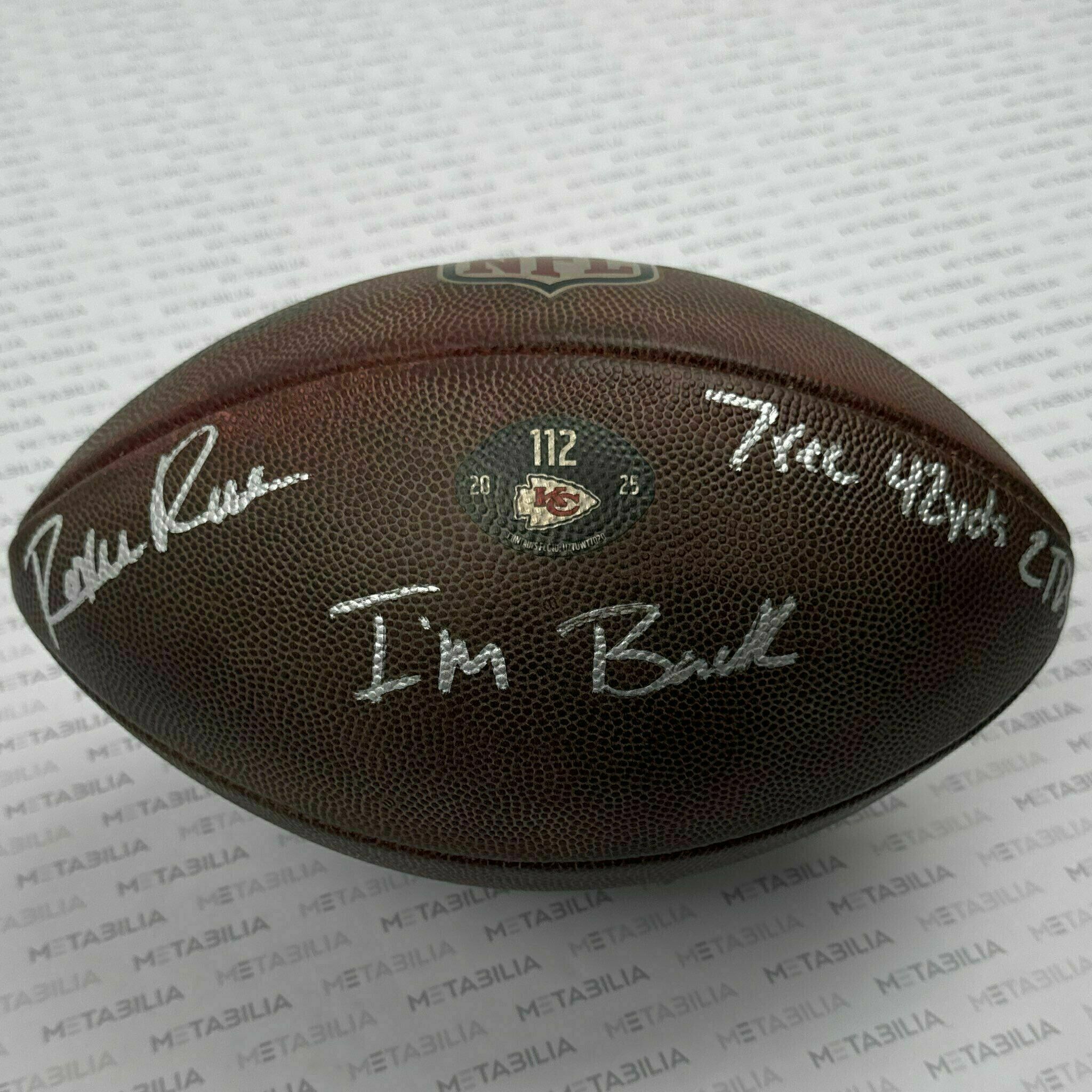#4 Rashee Rice Signed & Inscribed Game-Used Ball #112 vs LVR