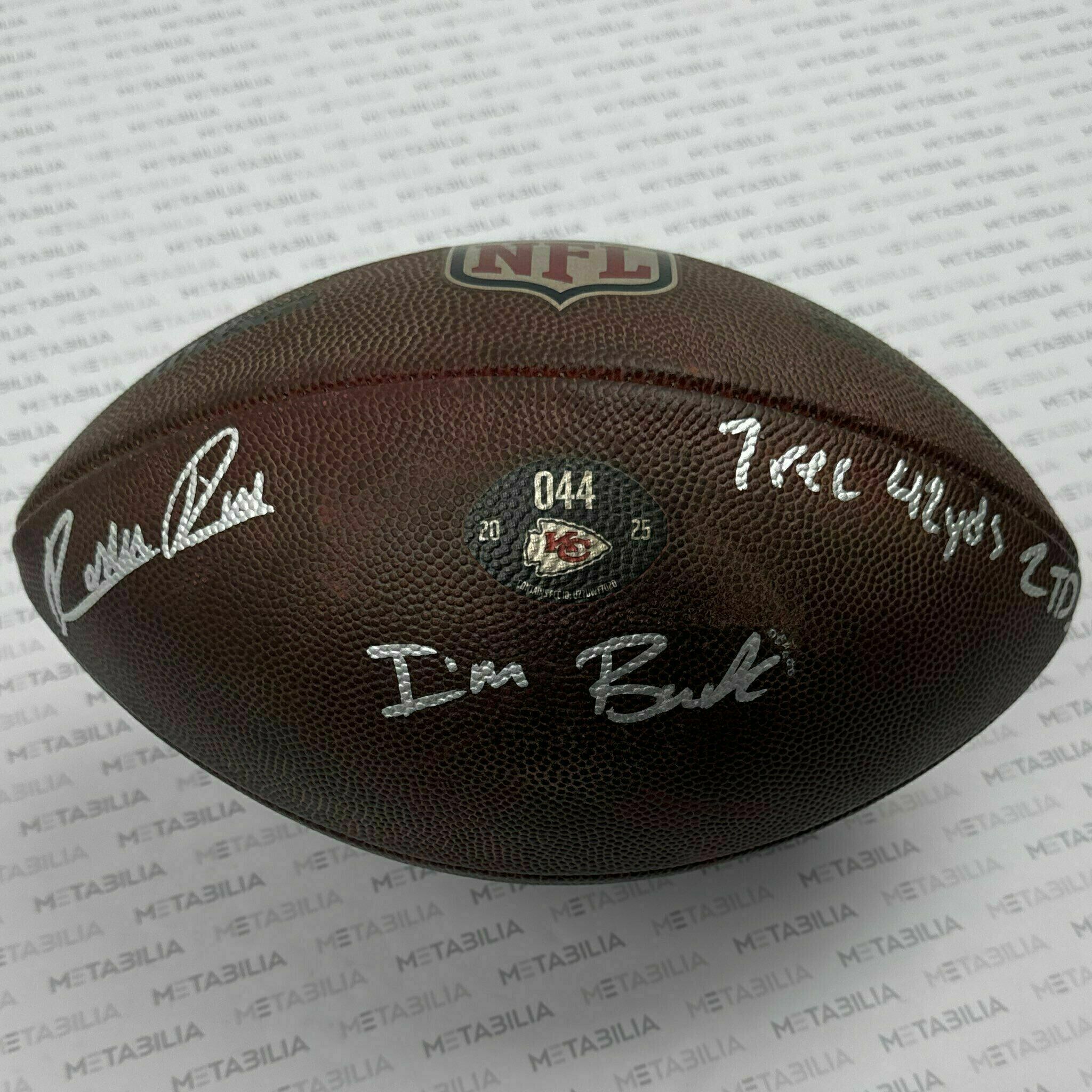 #4 Rashee Rice Signed & Inscribed Game-Used Ball #044 vs LVR