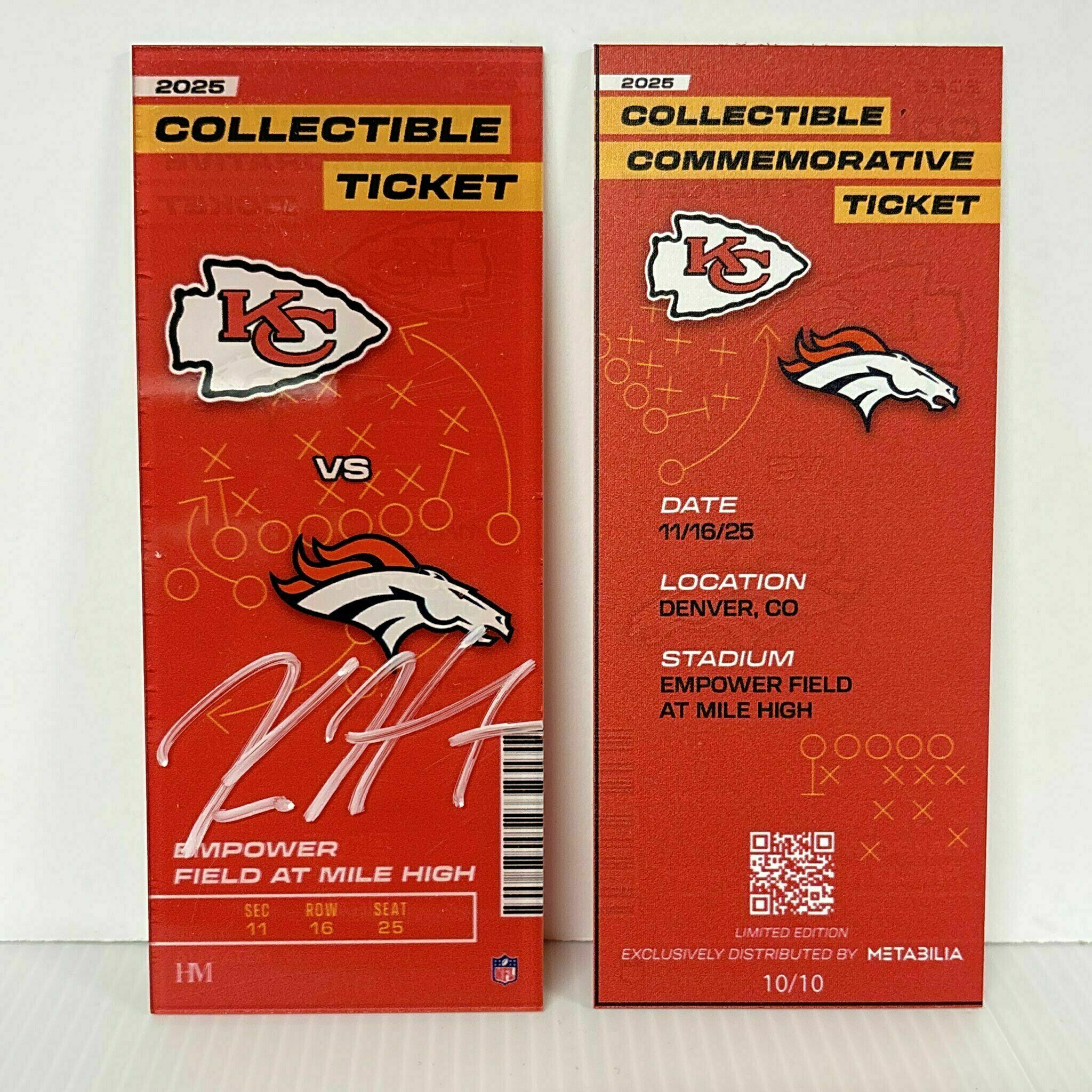 Kareem Hunt Signed Commemorative Ticket - Wk11 vs Broncos