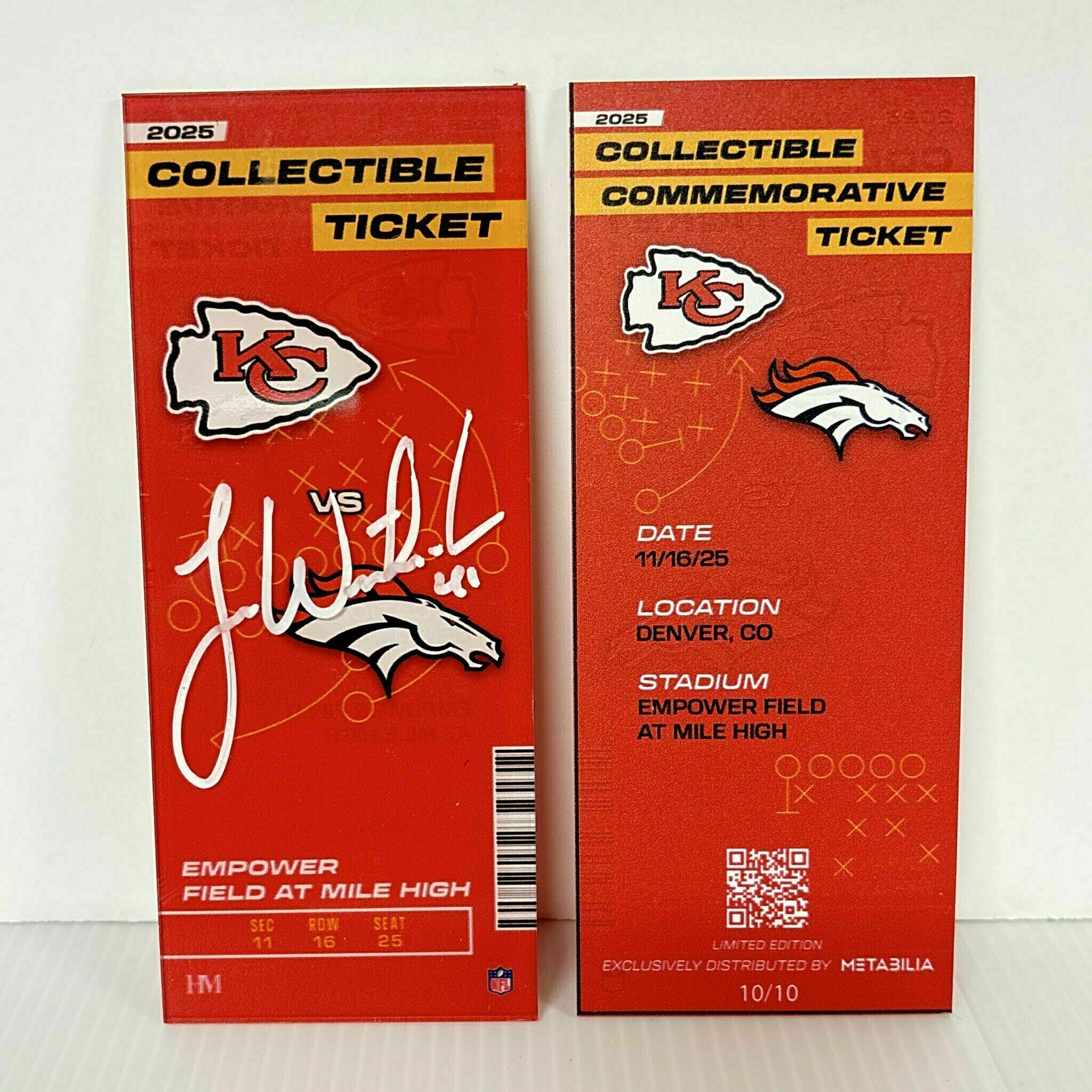 James Winchester Signed Commemorative Ticket - Wk11 vs Broncos