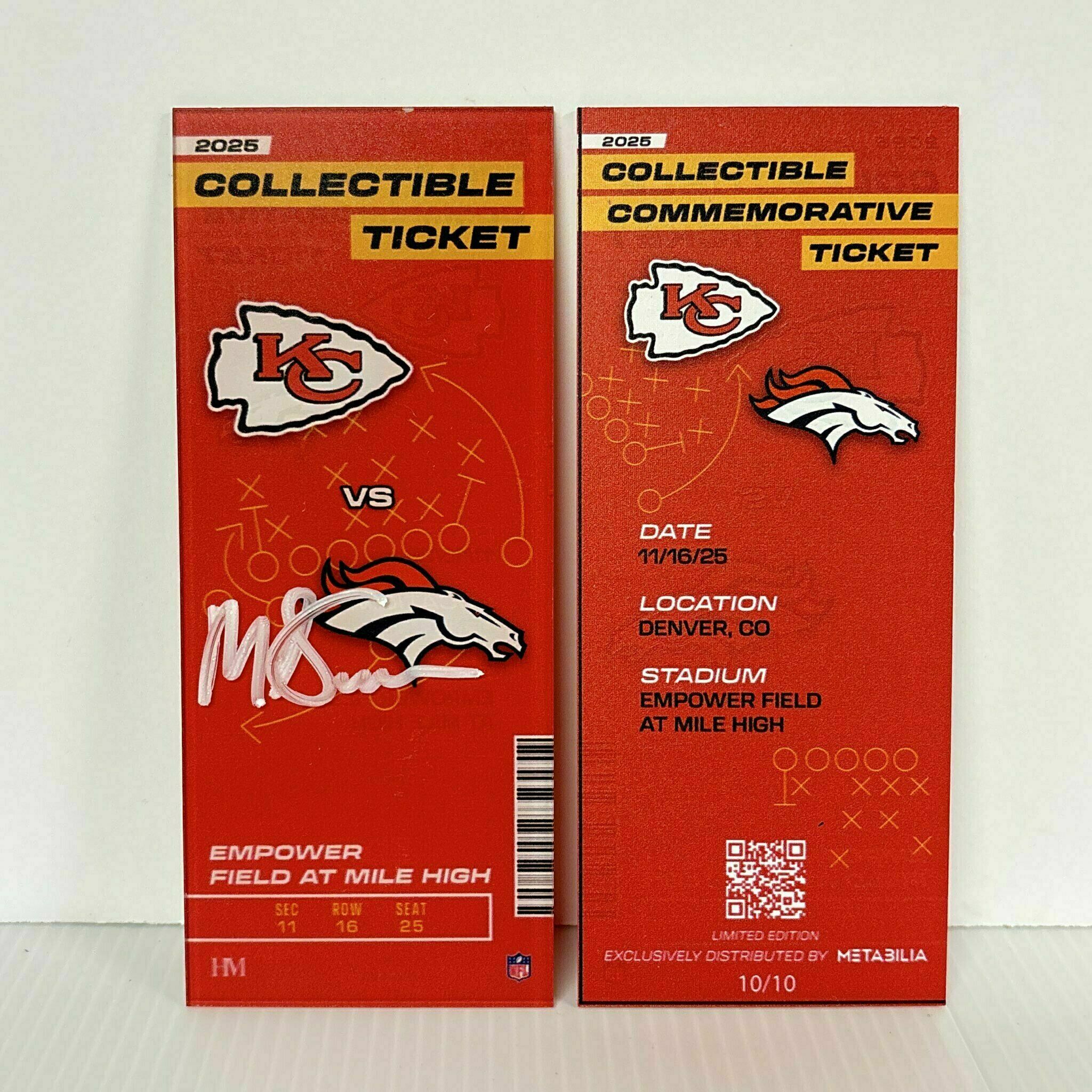 Mike Danna Signed Commemorative Ticket - Wk11 vs Broncos