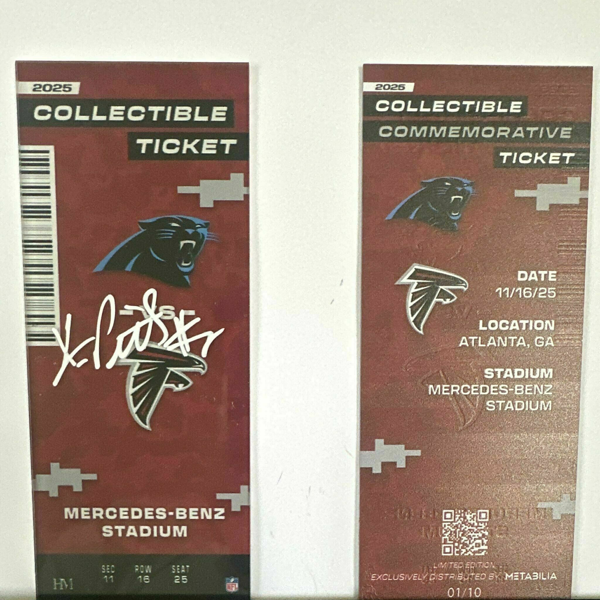 Kyle Pitts Signed Commemorative Ticket - Wk11 vs Panthers