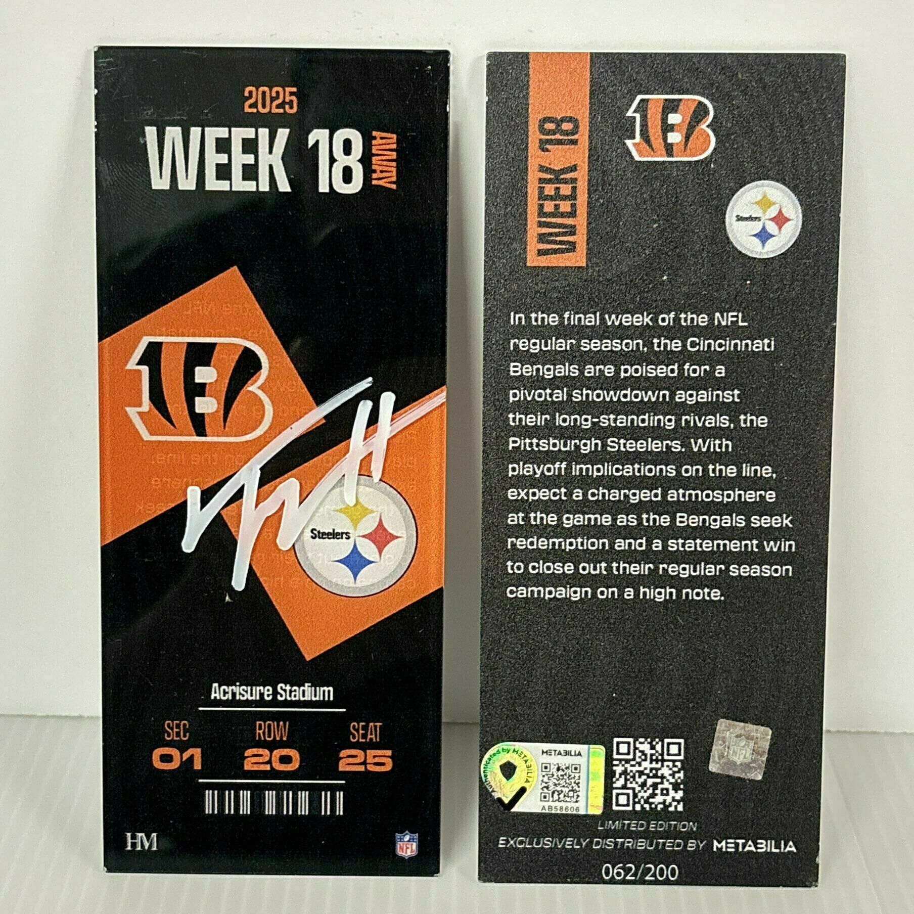 Hendrickson Signed Commemorative Ticket - Week 18 - 2024