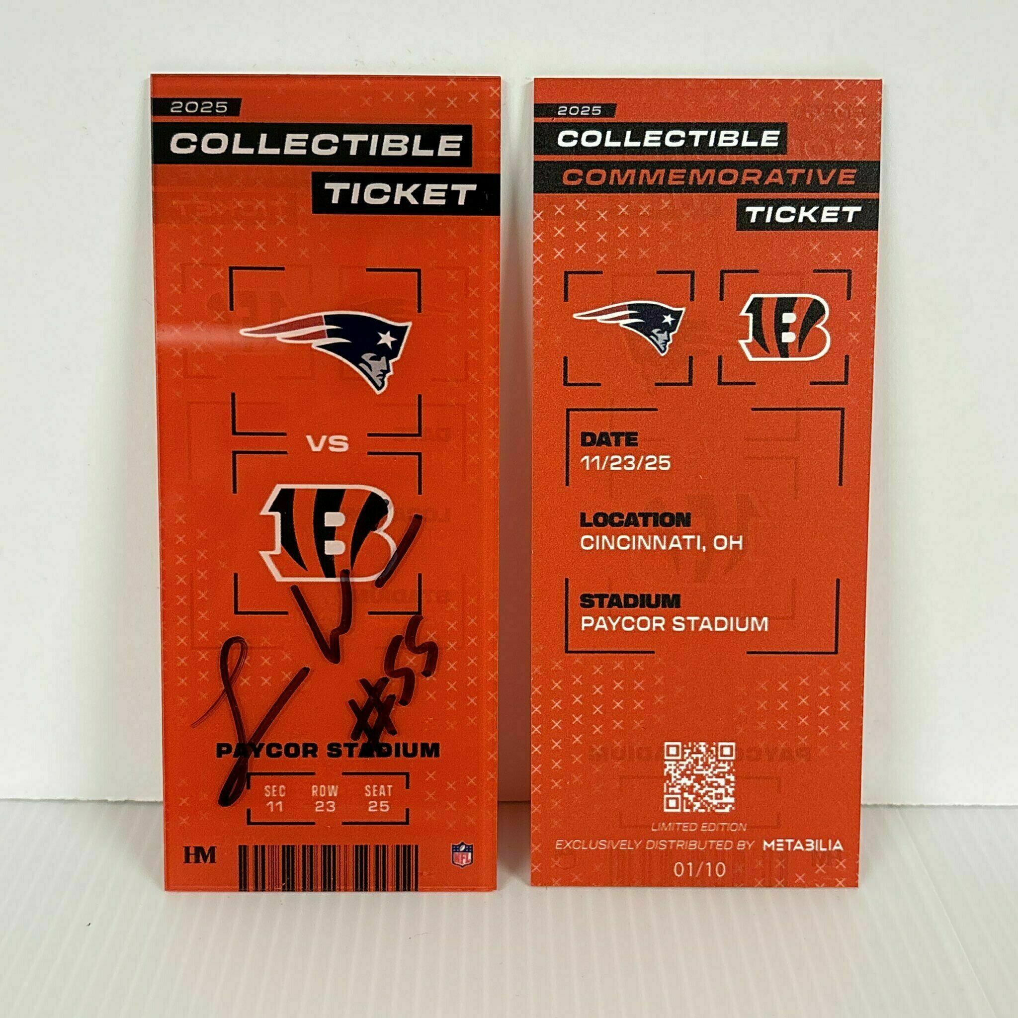 Logan Wilson Signed Commemorative Ticket - Wk12 vs Patriots