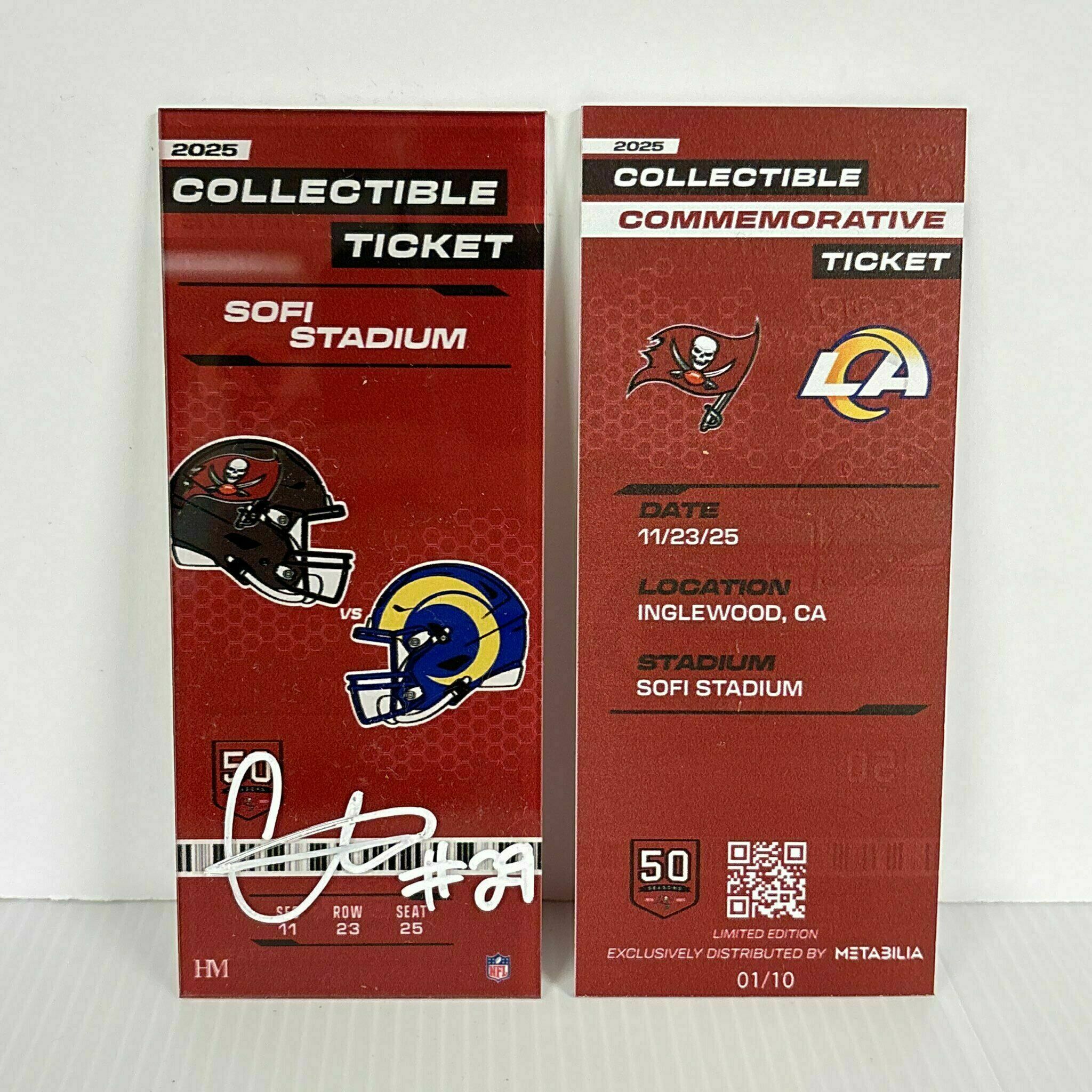 Christian Izien Signed Commemorative Ticket - Wk12 vs Rams