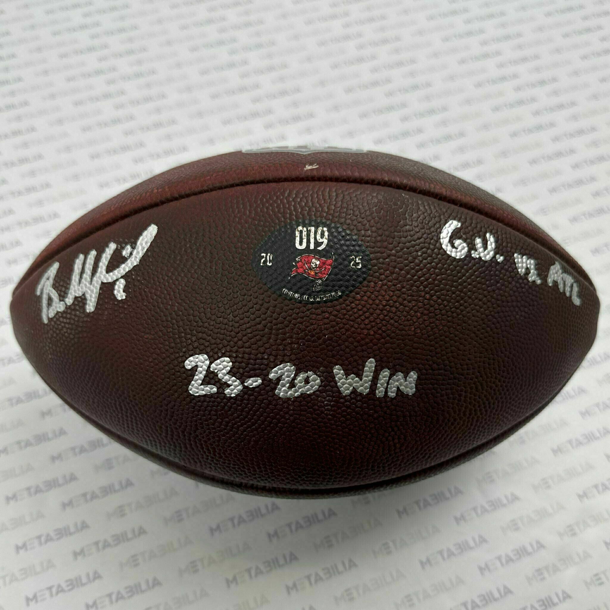 #6 Baker Mayfield Signed & Inscribed Game-Used Ball #019 vs Falcons