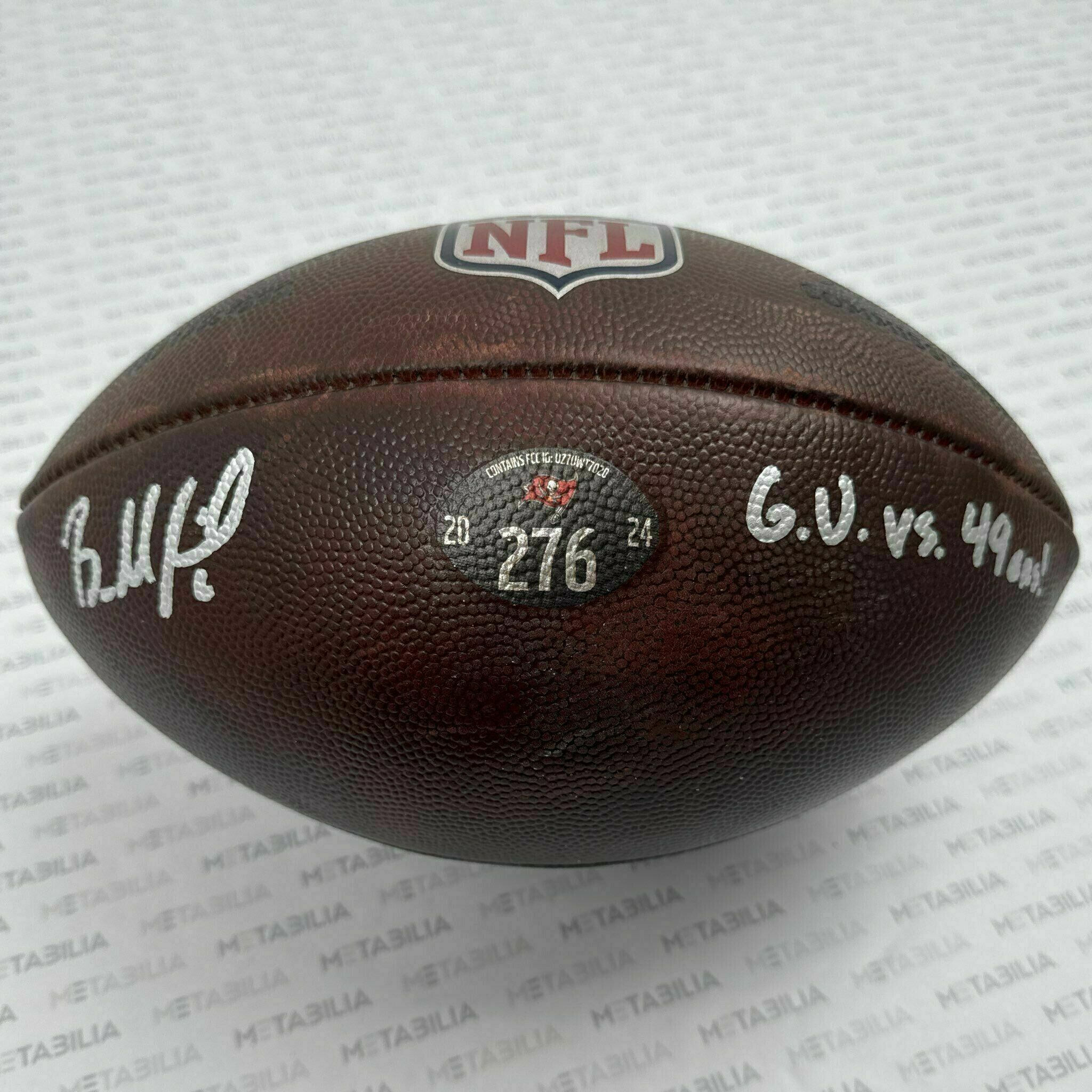 #6 Baker Mayfield Signed & Inscribed PHOTOMATCHED Game-Used Ball #276 vs 49ers