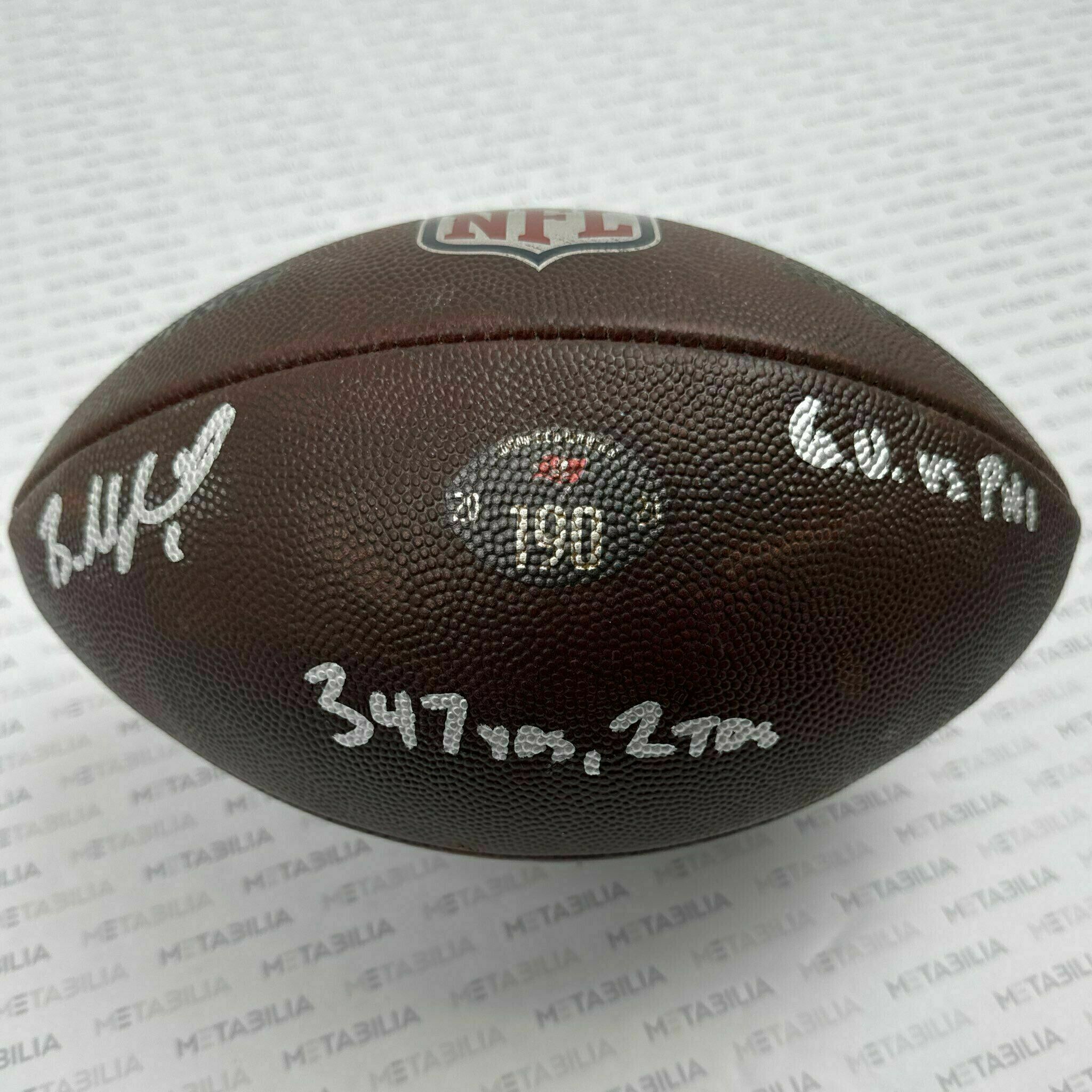 #6 Baker Mayfield Signed & Inscribed PHOTOMATCHED Game-Used Ball #190 vs Eagles
