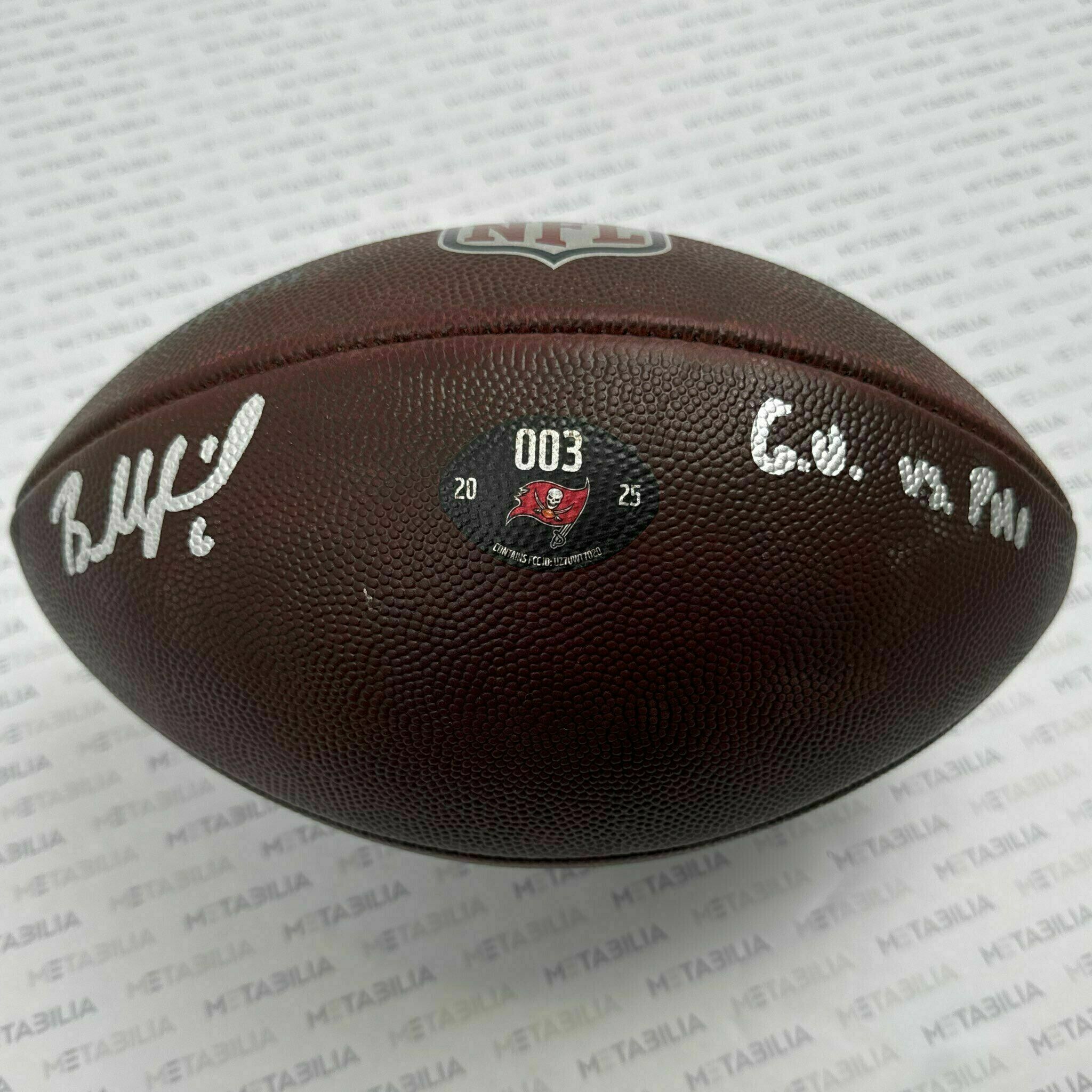 #6 Baker Mayfield Signed & Inscribed Game-Used Ball #003 vs PHI
