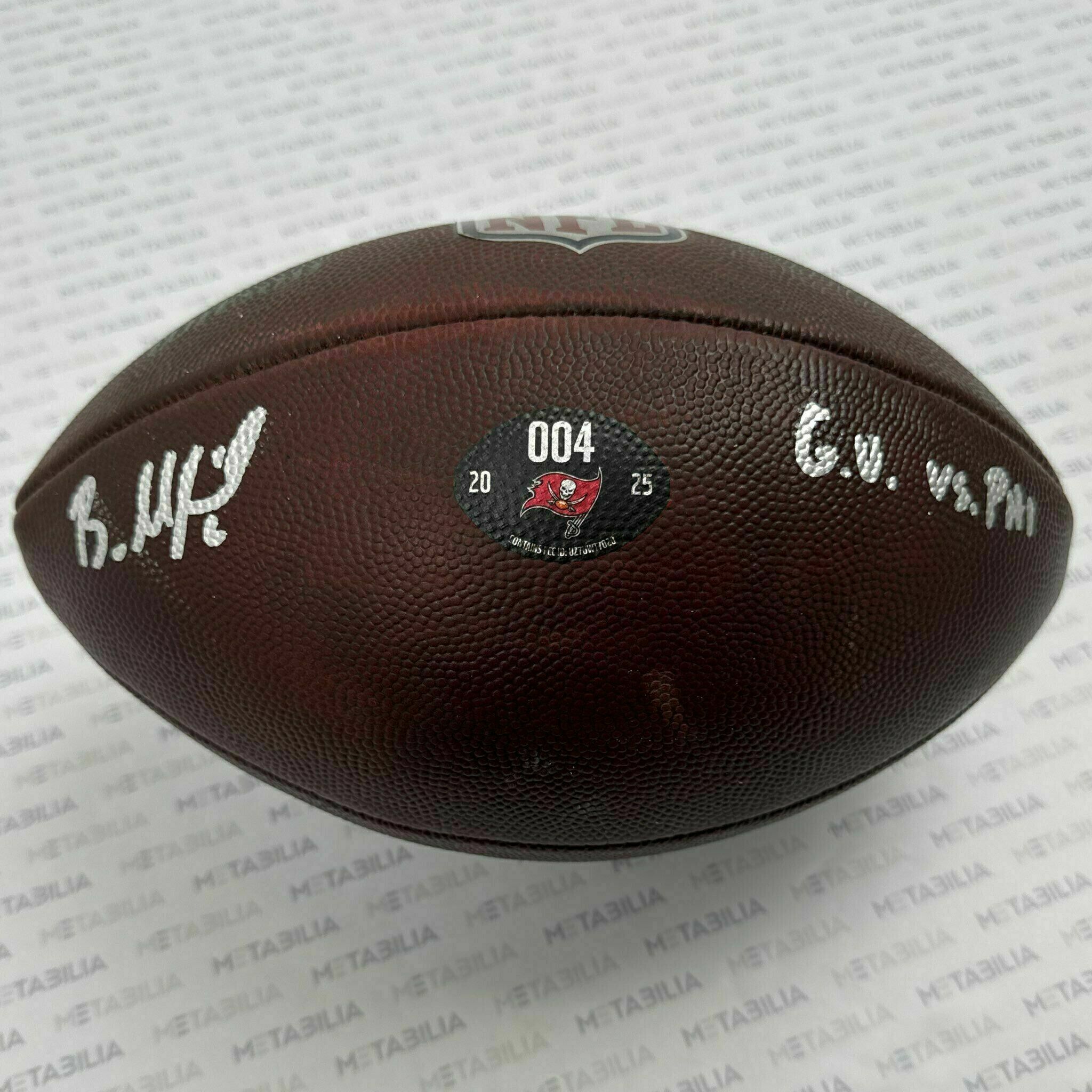 #6 Baker Mayfield Signed & Inscribed Game-Used Ball #004 vs PHI