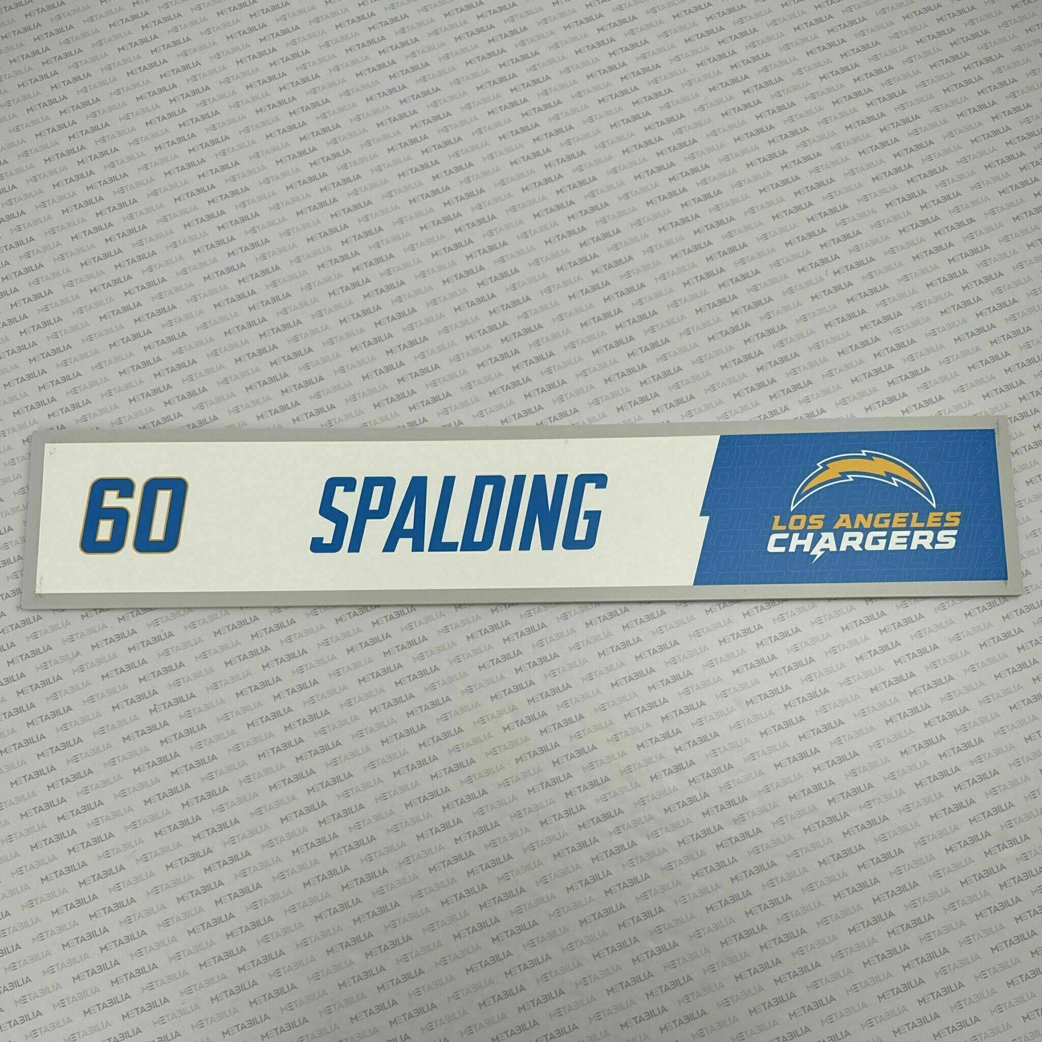 #60 Kyle Spalding Team-Issued Locker Nameplate