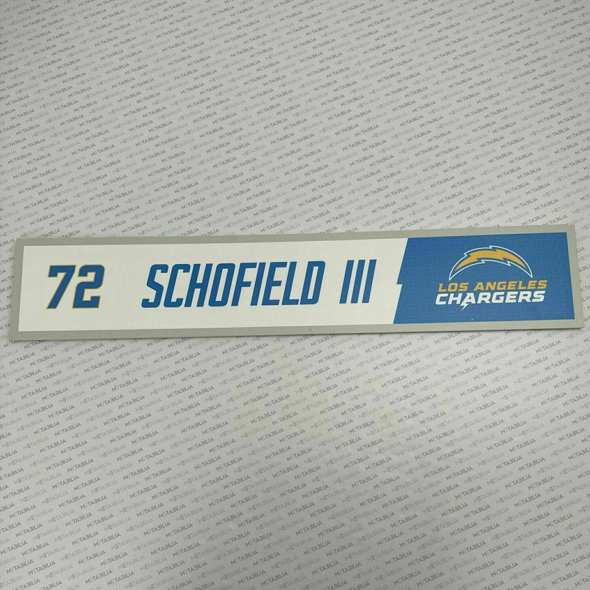 #72 Michael Schofield III Team-Issued Locker Nameplate