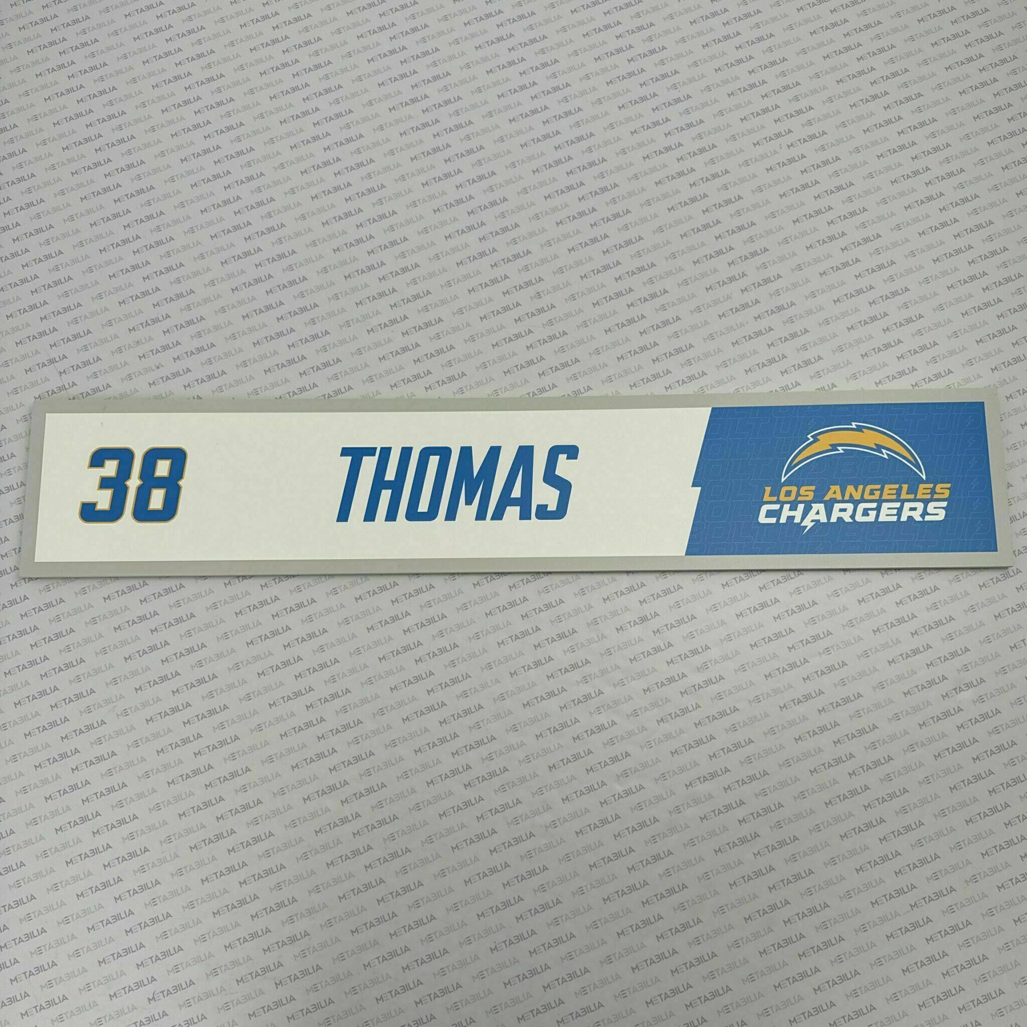 #38 Kiondre Thomas Team-Issued Locker Nameplate