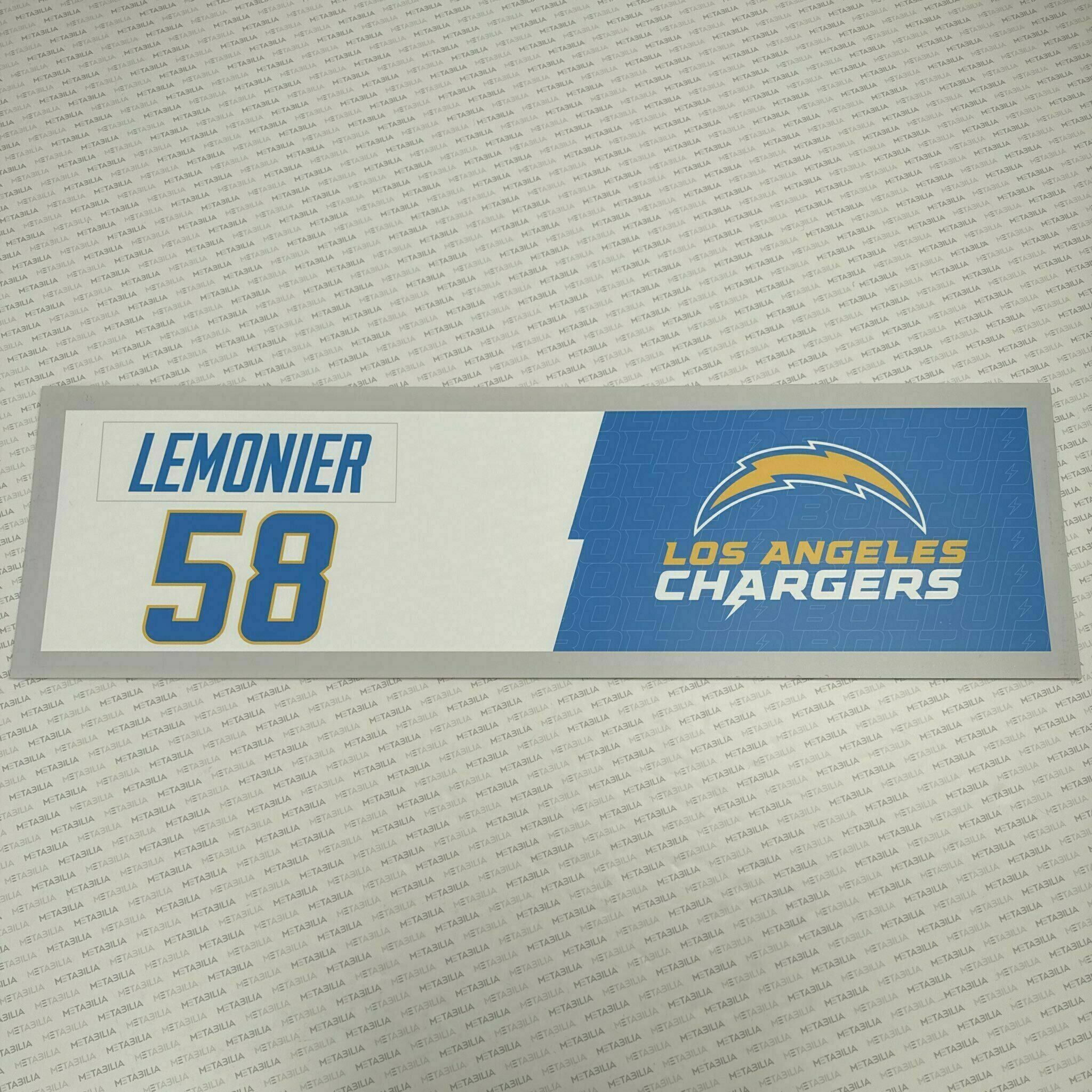 #58 Jessie Lemonier Team-Issued Locker Nameplate