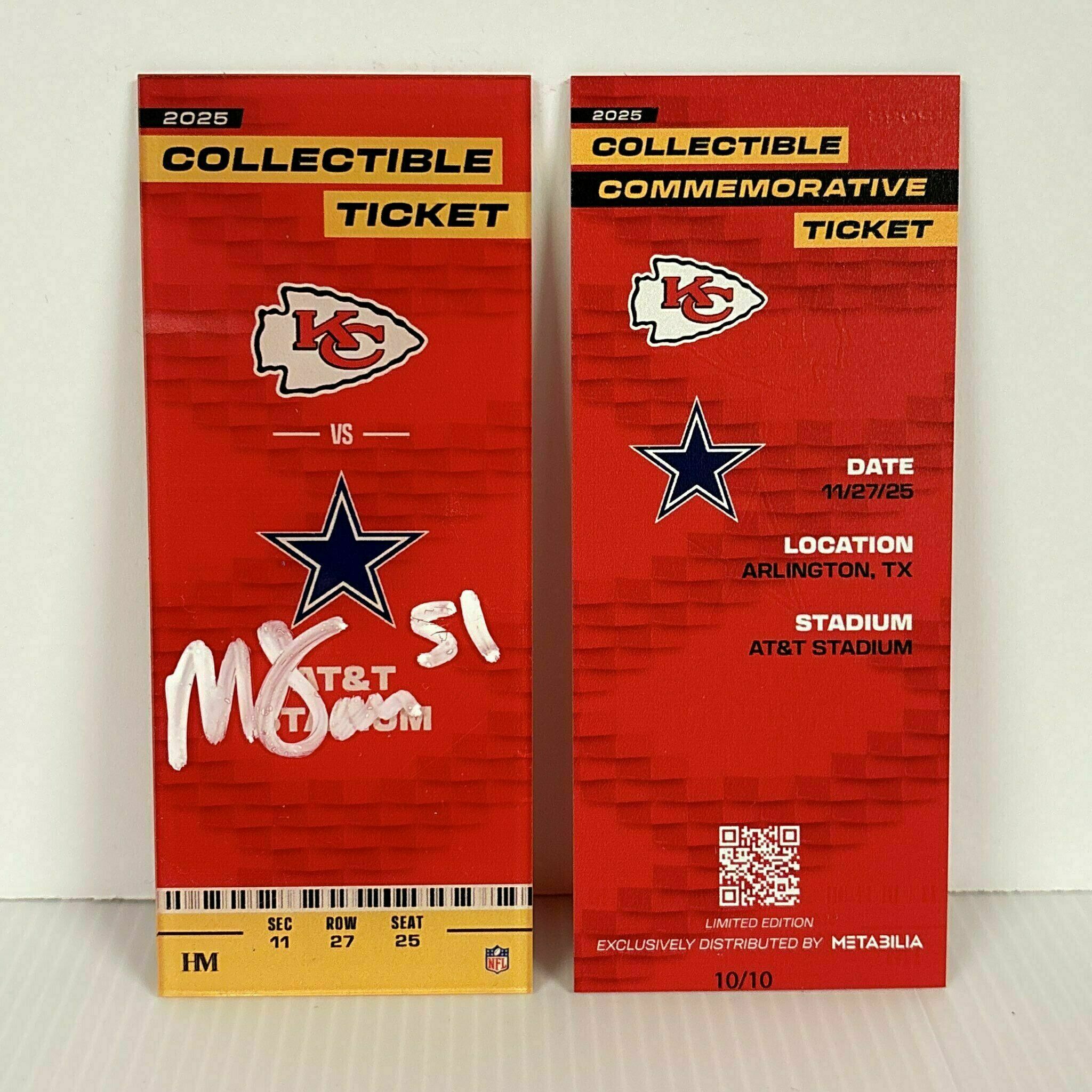Mike Danna Signed Commemorative Ticket - Wk13 vs Cowboys