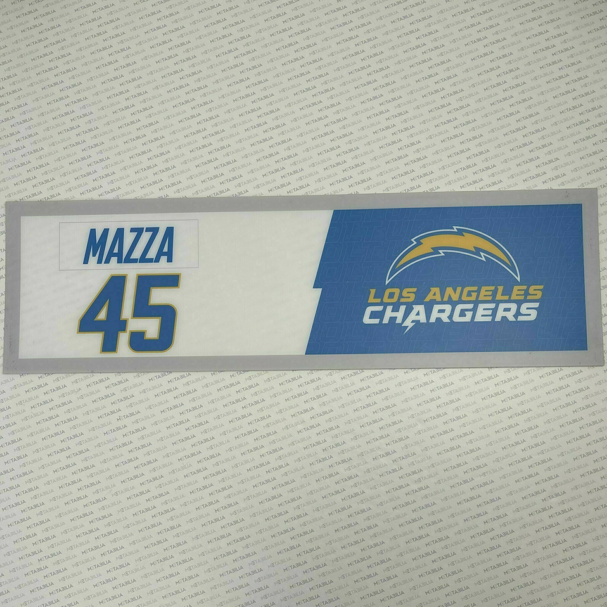 #45 Cole Mazza Team-Issued Locker Nameplate