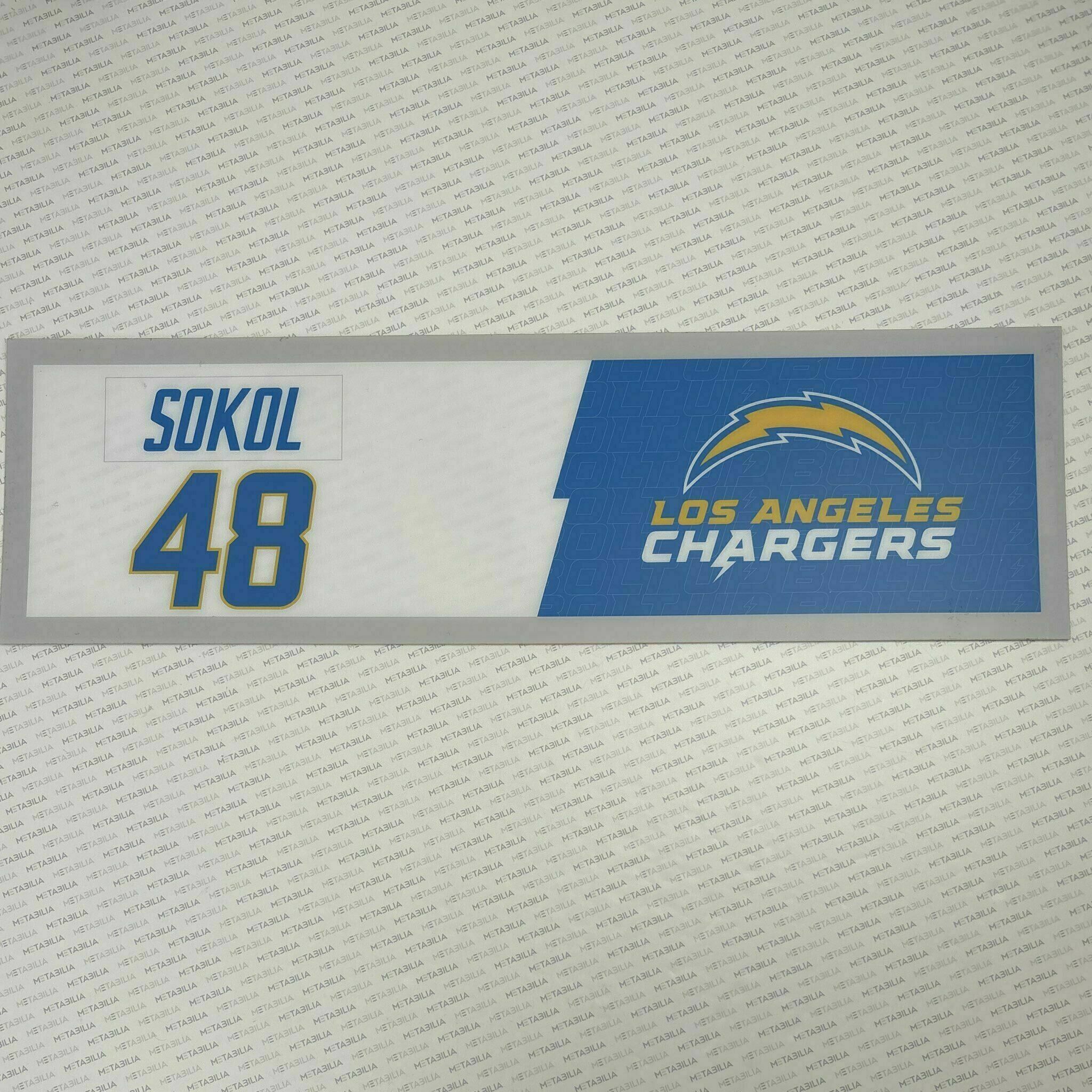 #48 Matt Sokol Team-Issued Locker Nameplate