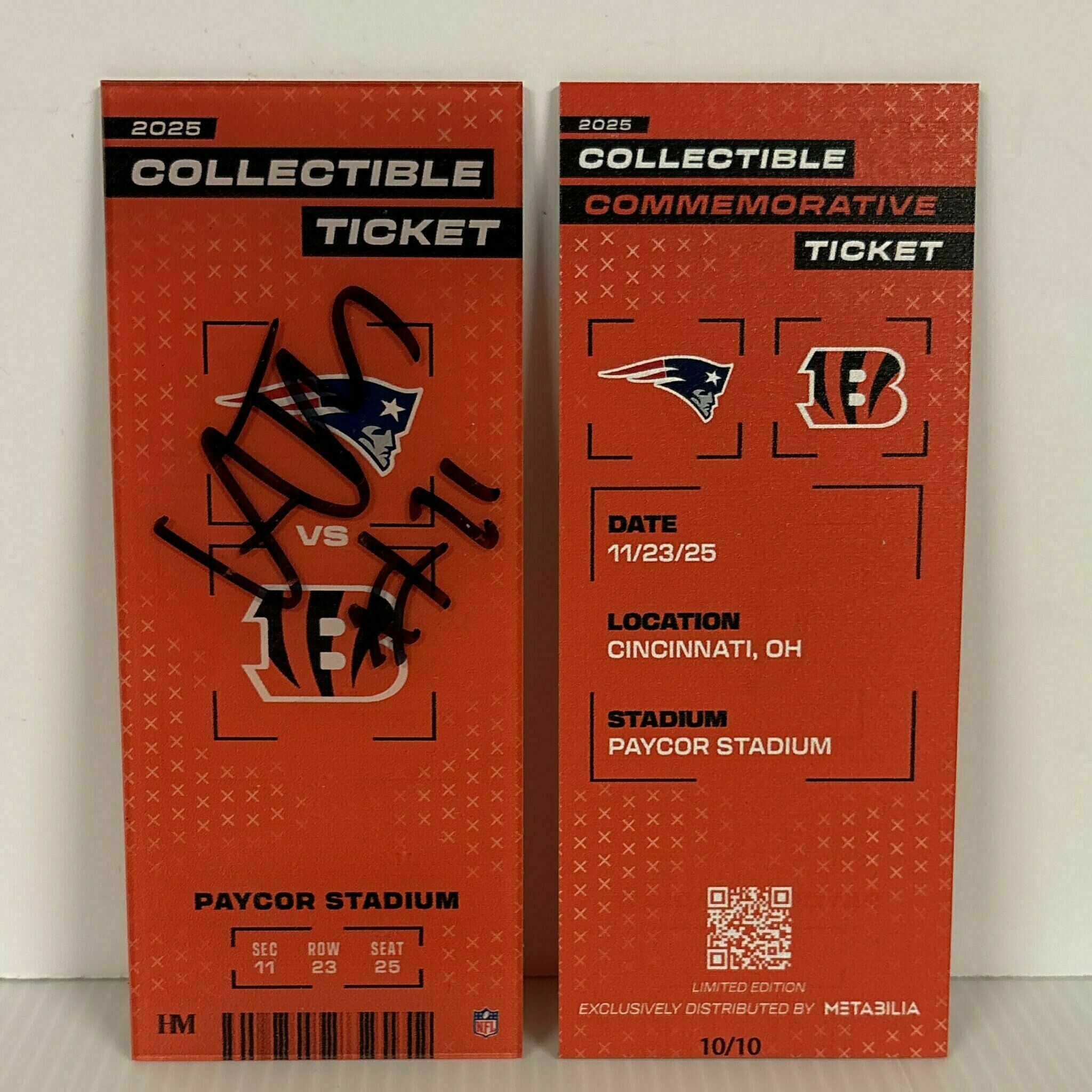 Amarius Mims Signed Commemorative Ticket - Wk12 vs Patriots