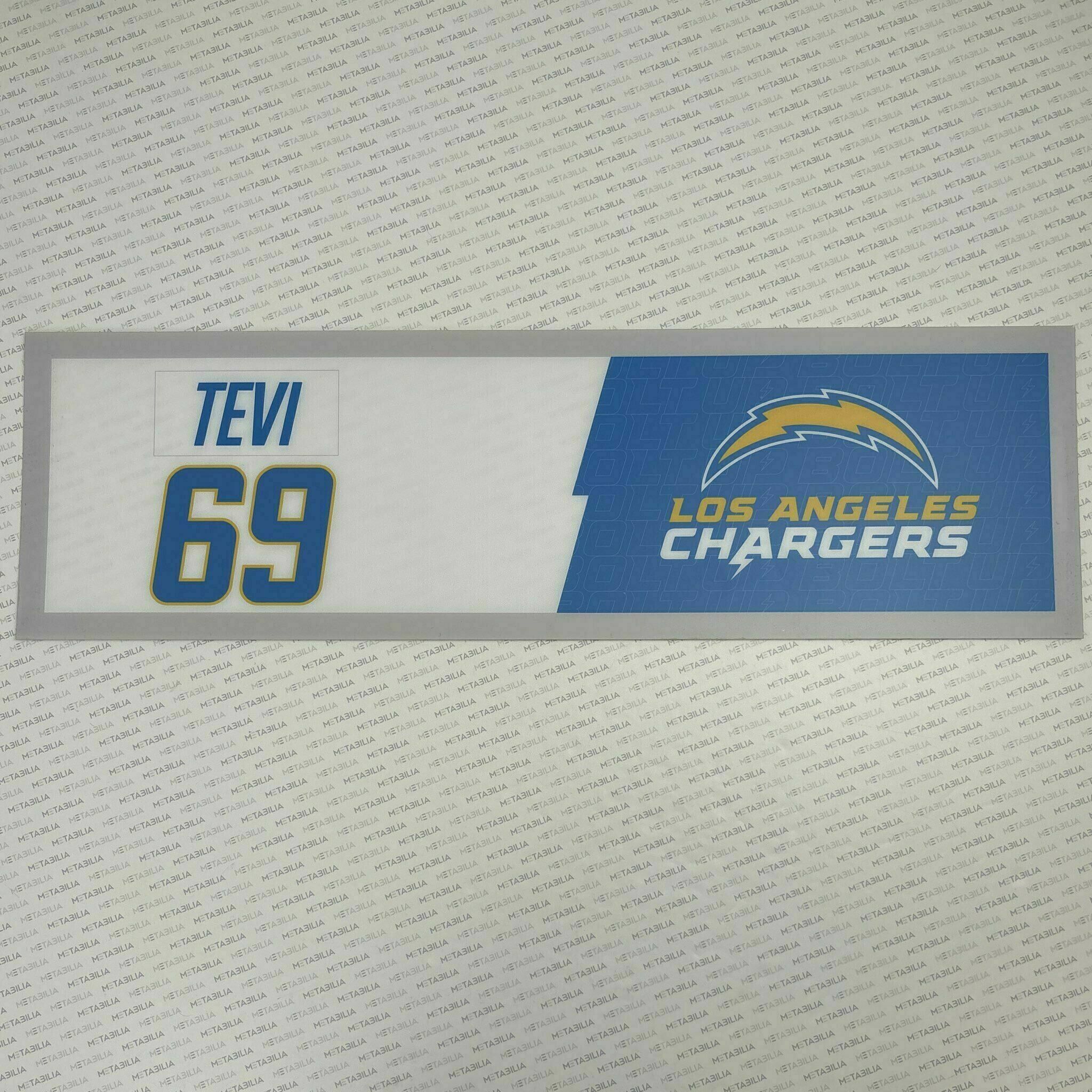 #69 Sam Tevi Team-Issued Locker Nameplate