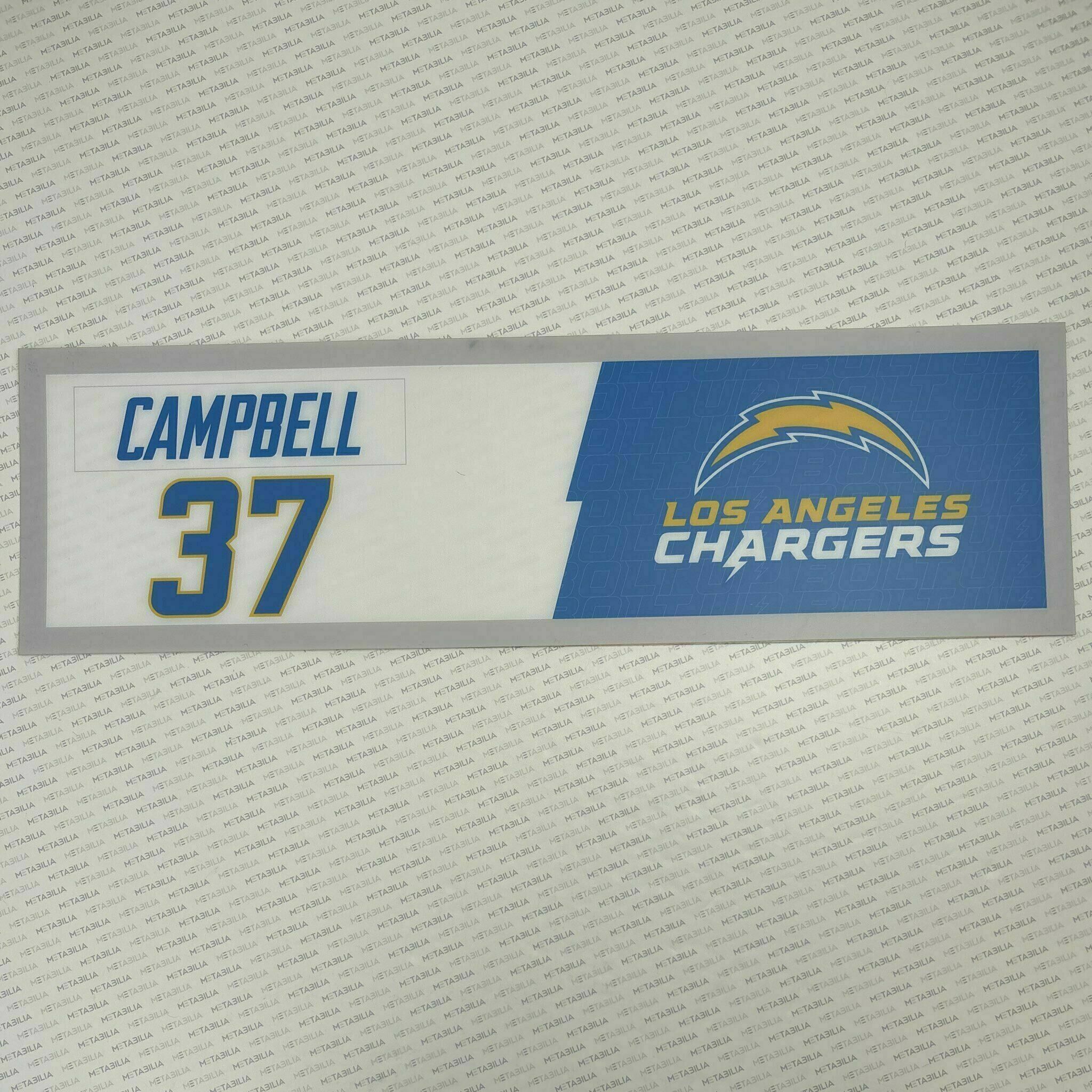#37 Tevaughn Campbell Team-Issued Locker Nameplate