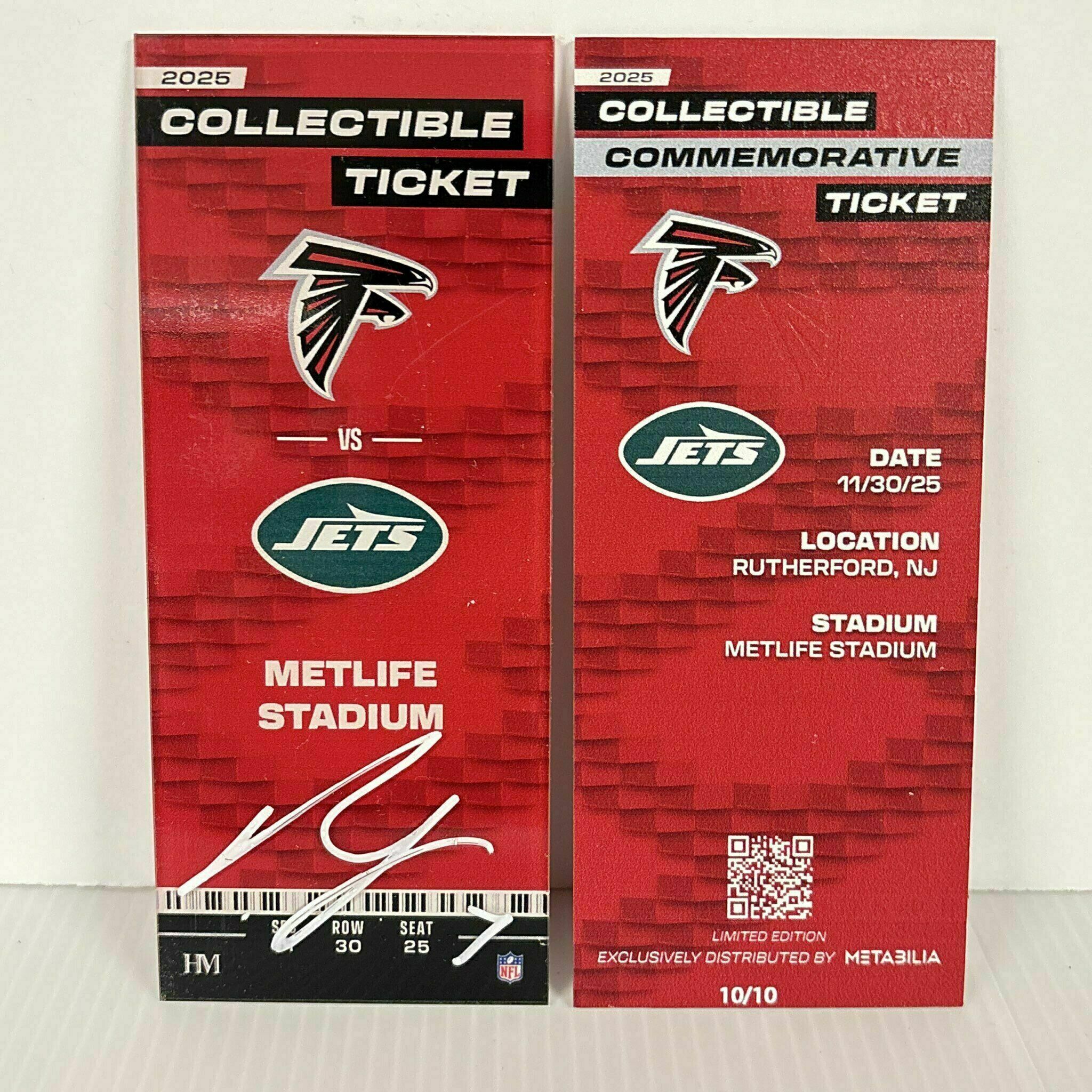 Bijan Robinson Signed Commemorative Ticket - Wk13 vs Jets