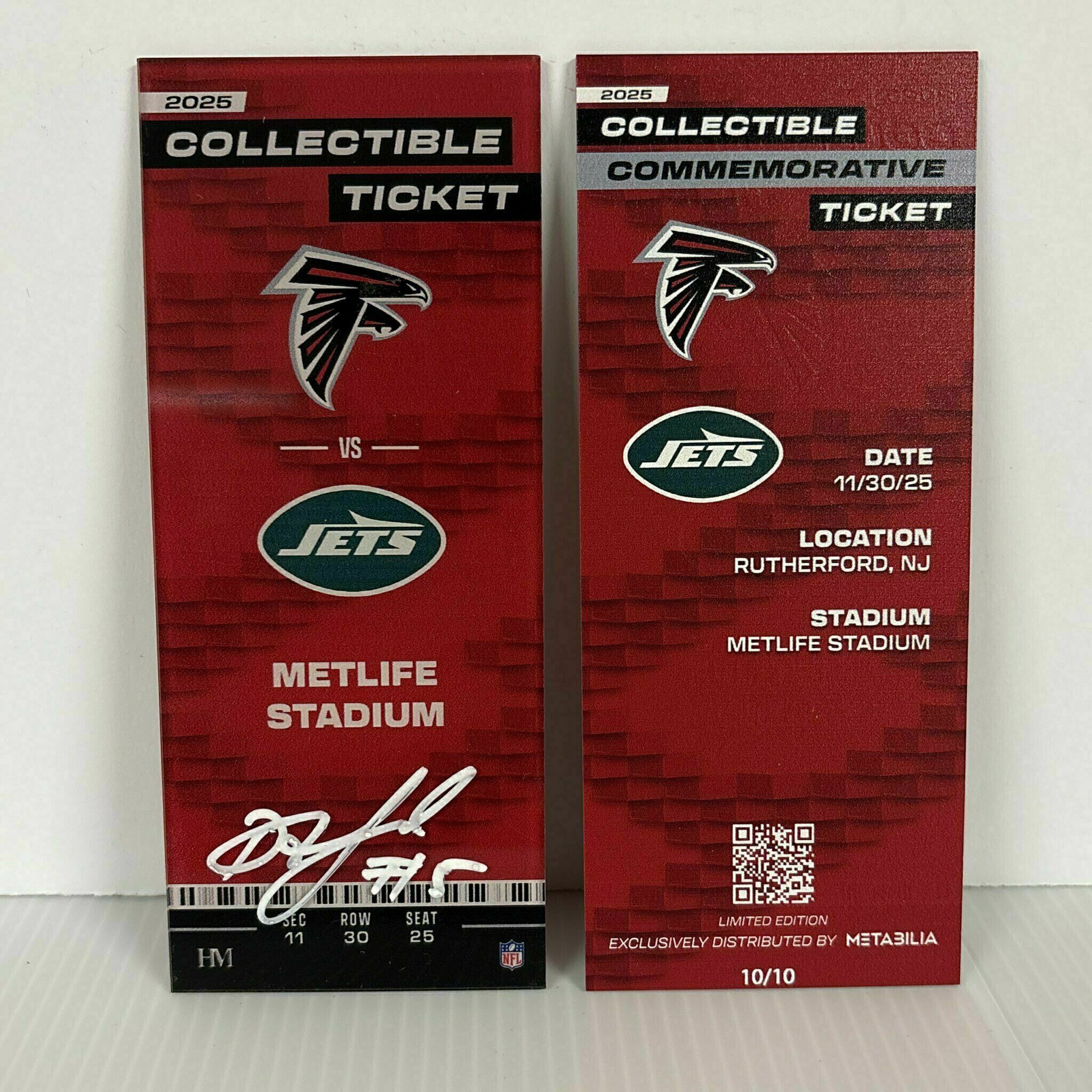 Drake London Signed Commemorative Ticket - Wk13 vs Jets