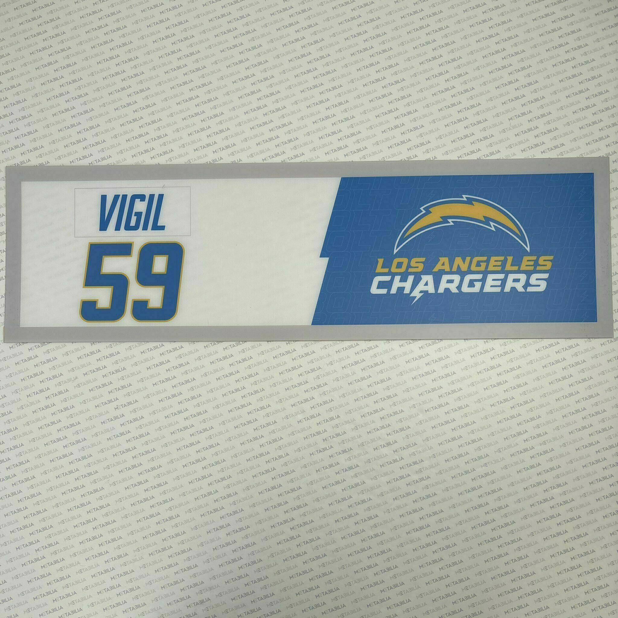 #59 Nick Vigil Team-Issued Locker Nameplate