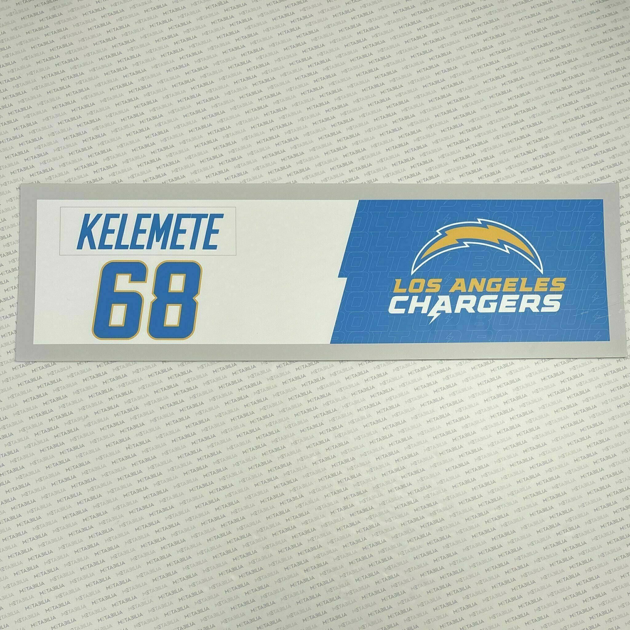 #68 Senio Kelemete Team-Issued Locker Nameplate