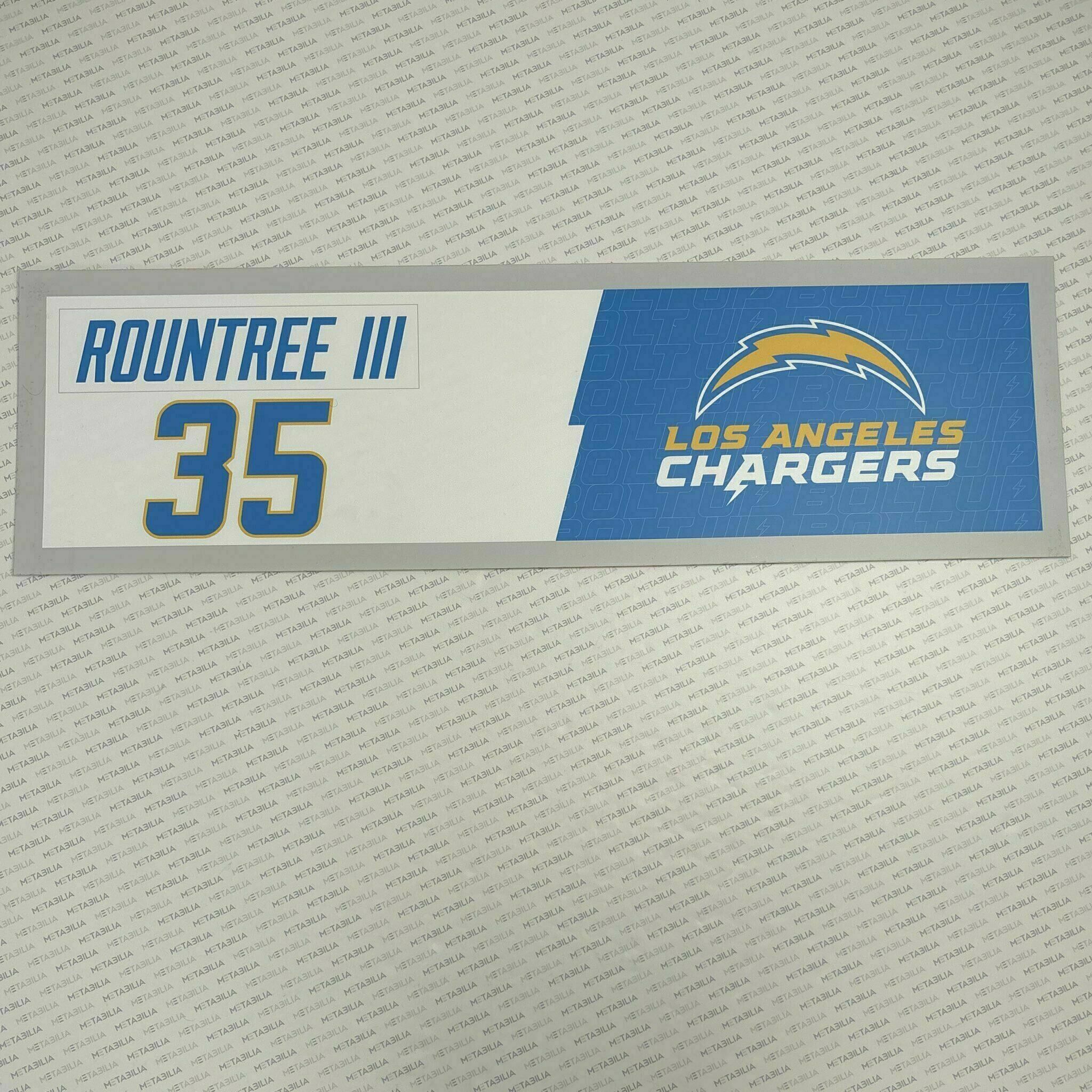 #35 Larry Rountree III Team-Issued Locker Nameplate