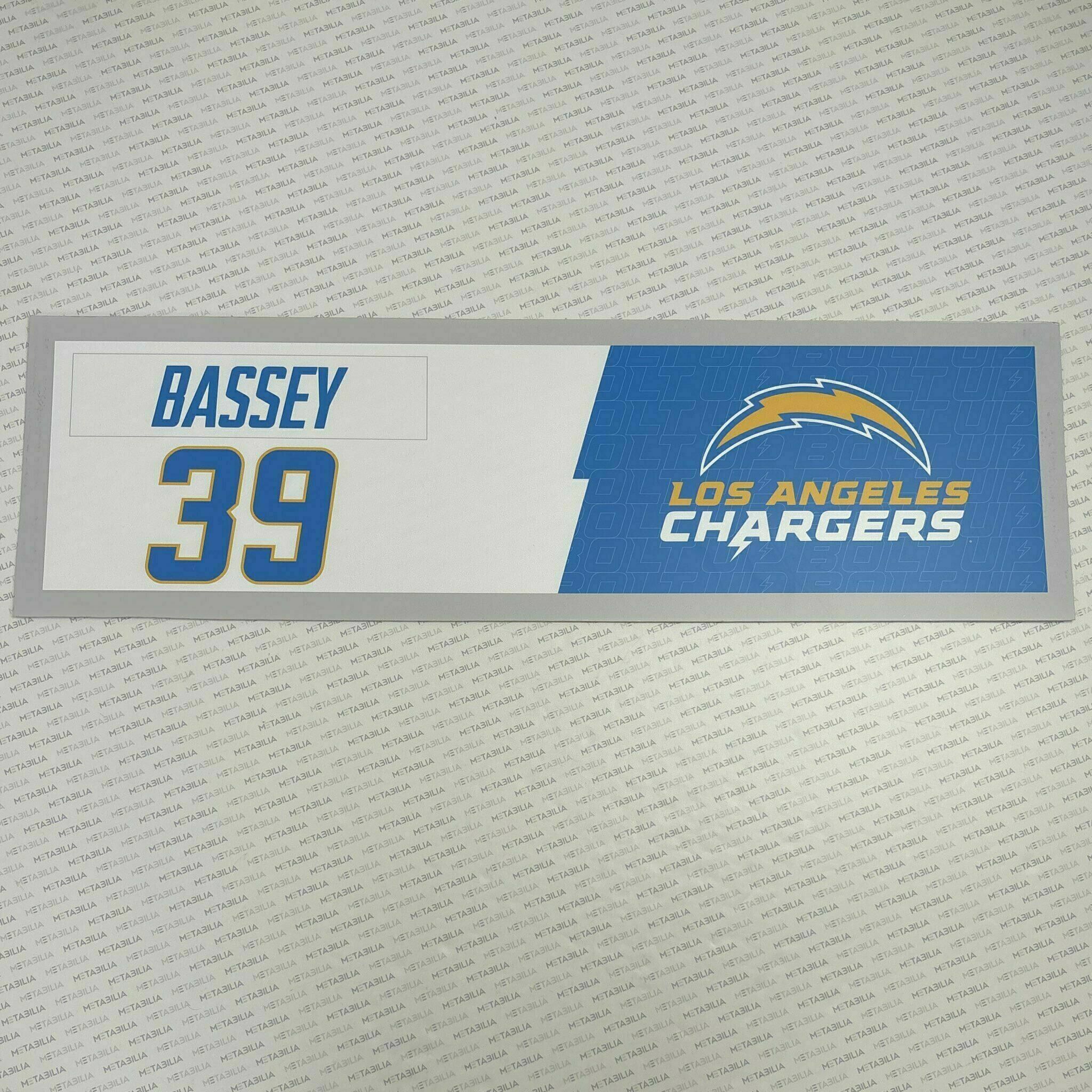 #39 Essang Bassey Team-Issued Locker Nameplate