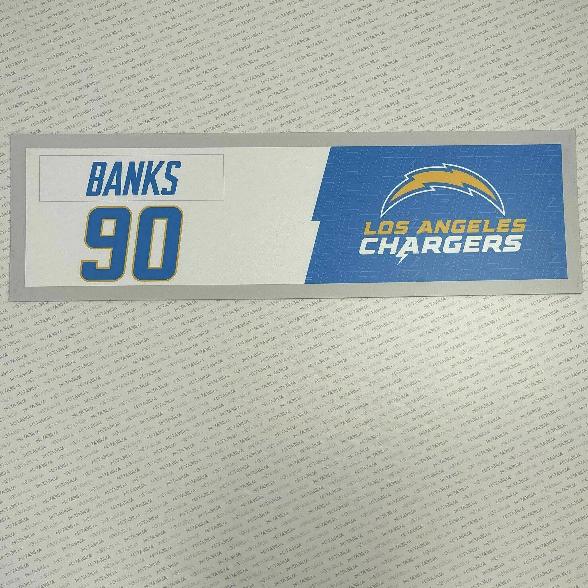 #90 Eric Banks Team-Issued Locker Nameplate