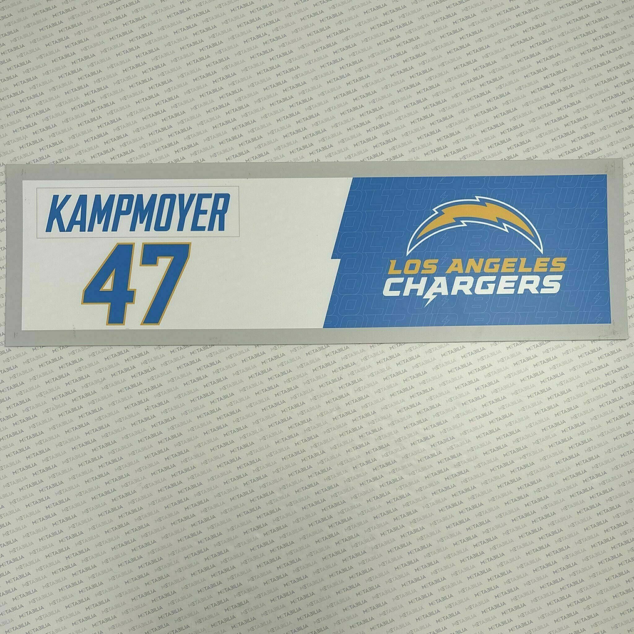 #47 Hunter Kampmoyer Team-Issued Locker Nameplate