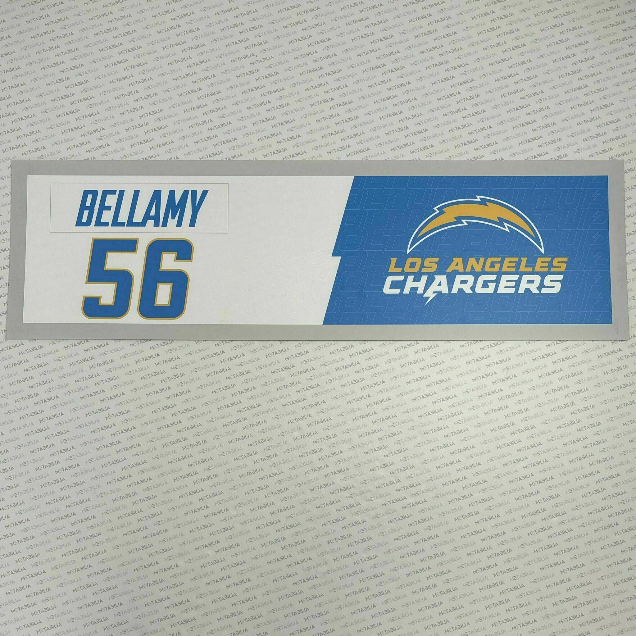 #56 Davin Bellamy Team-Issued Locker Nameplate