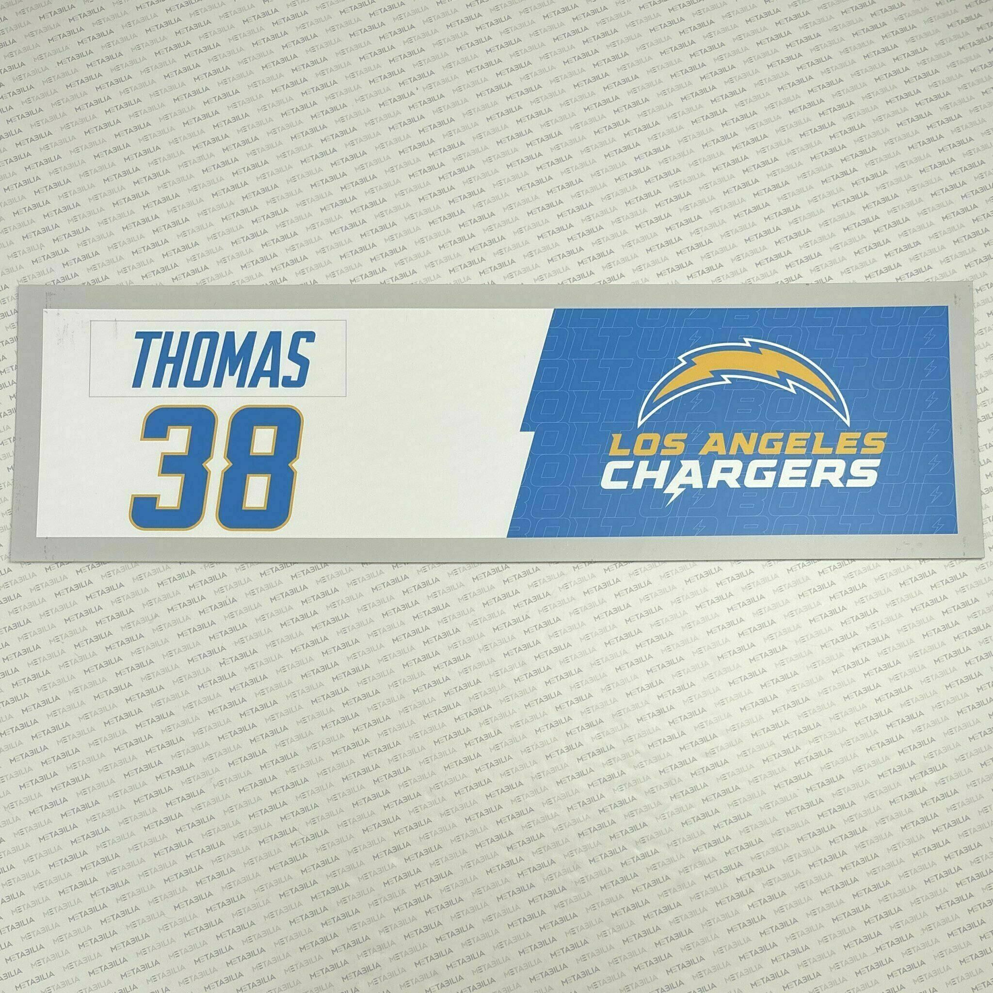 #38 Kiondre Thomas Team-Issued Locker Nameplate