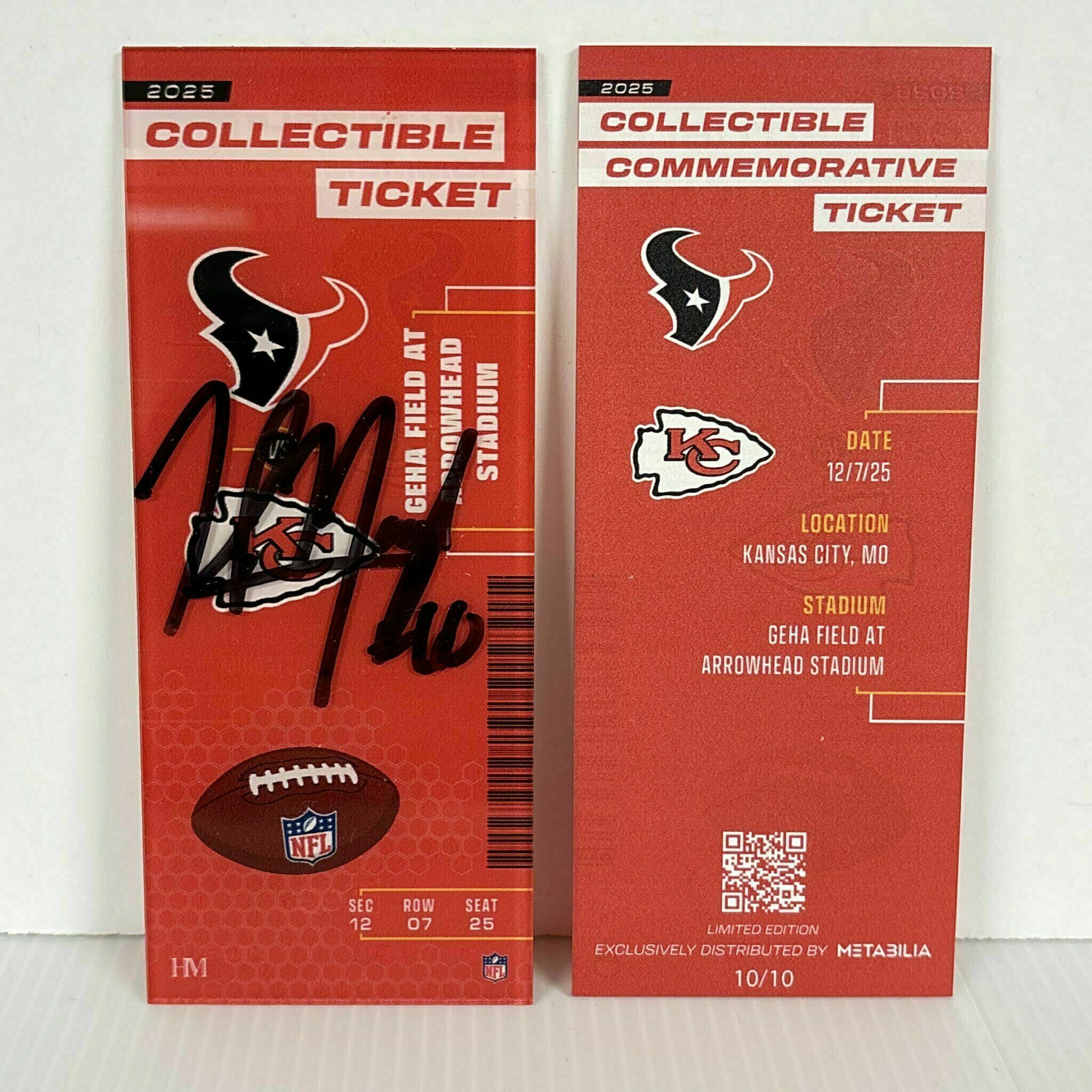 Hunter Nourzad Signed Commemorative Ticket - Wk14 vs Texans
