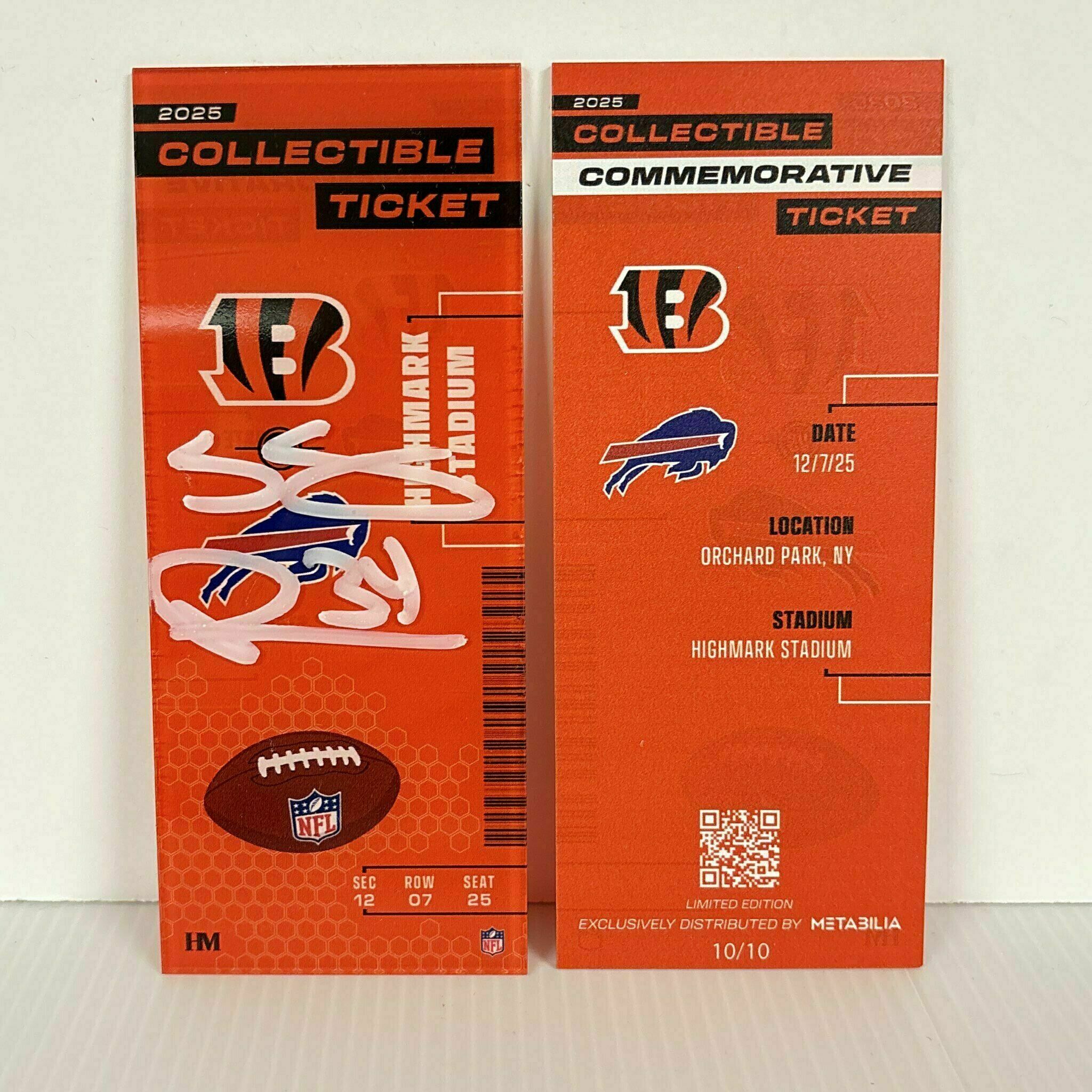 Samaje Perine Signed Commemorative Ticket - Wk14 vs Bills