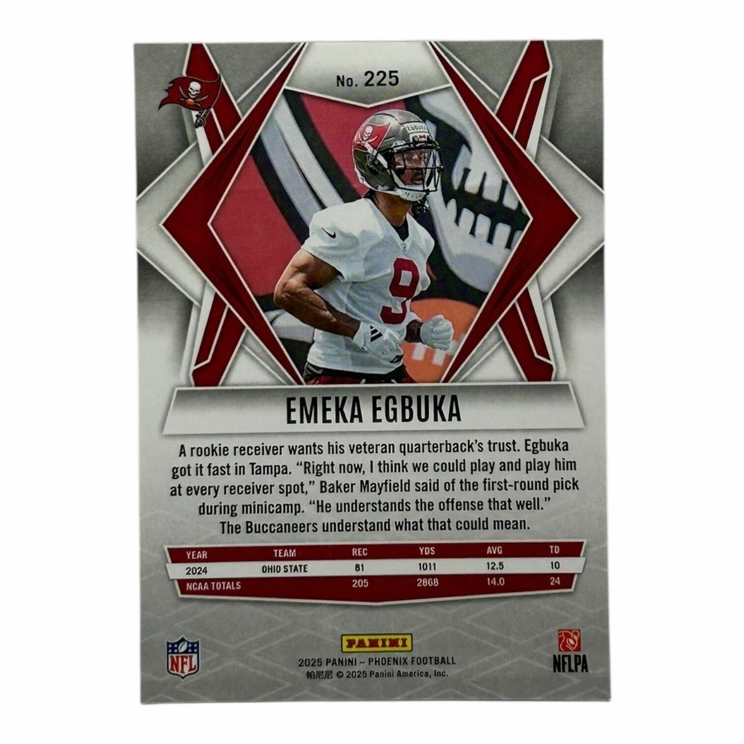 Emeka Egbuka 2025 Panini Phoenix Football Rookie Trading Card
