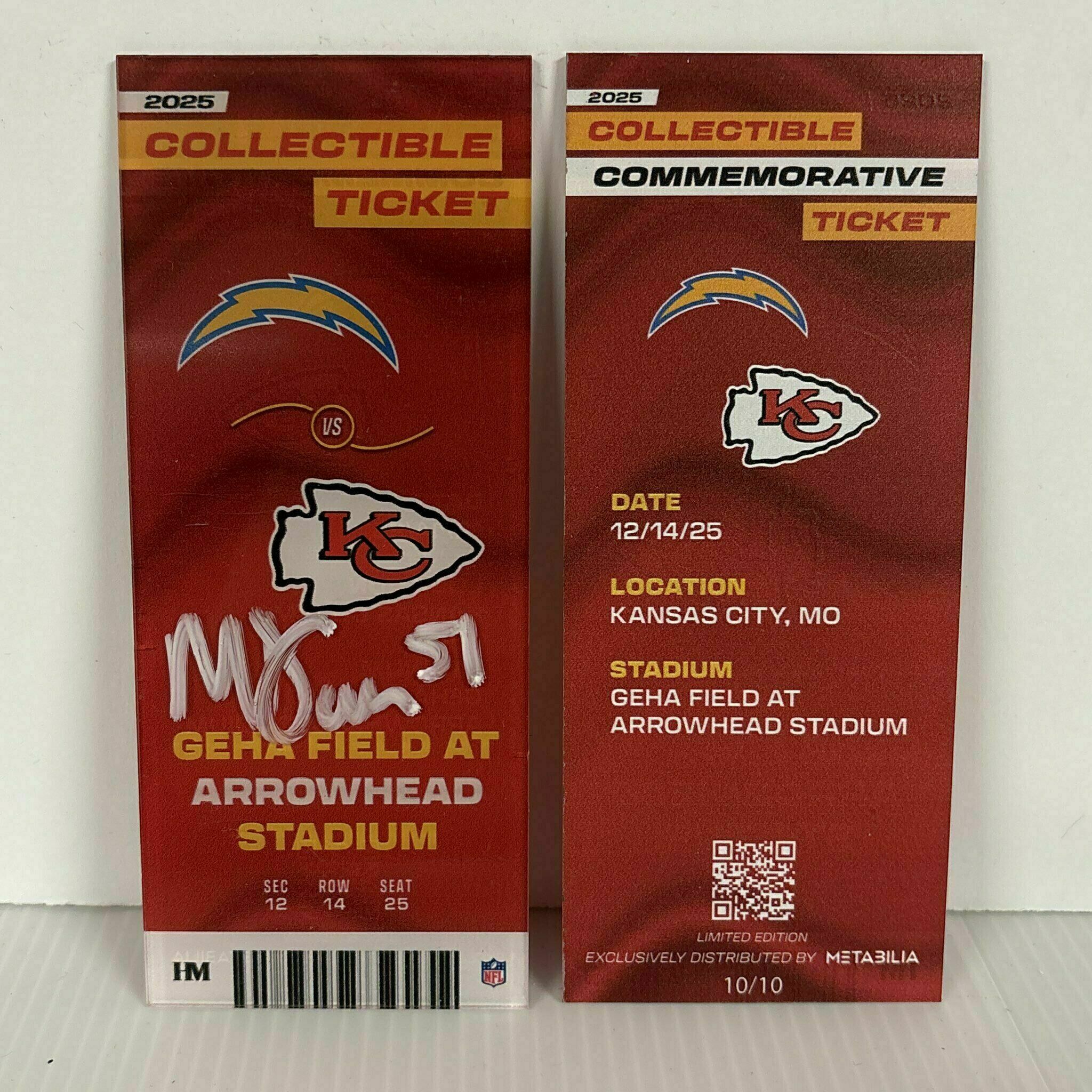 Mike Danna Signed Commemorative Ticket - Wk15 vs Chargers