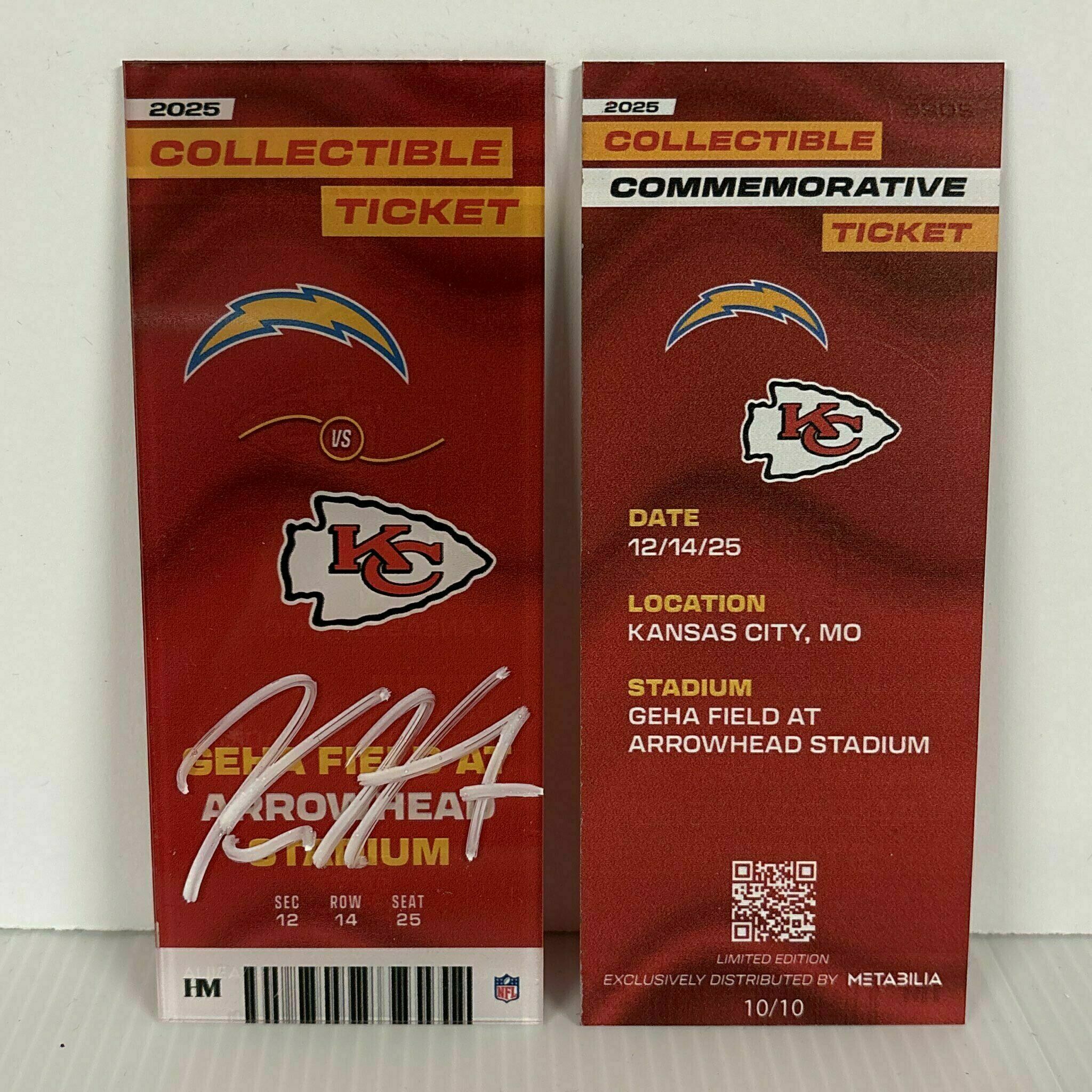 Kareem Hunt Signed Commemorative Ticket - Wk15 vs Chargers