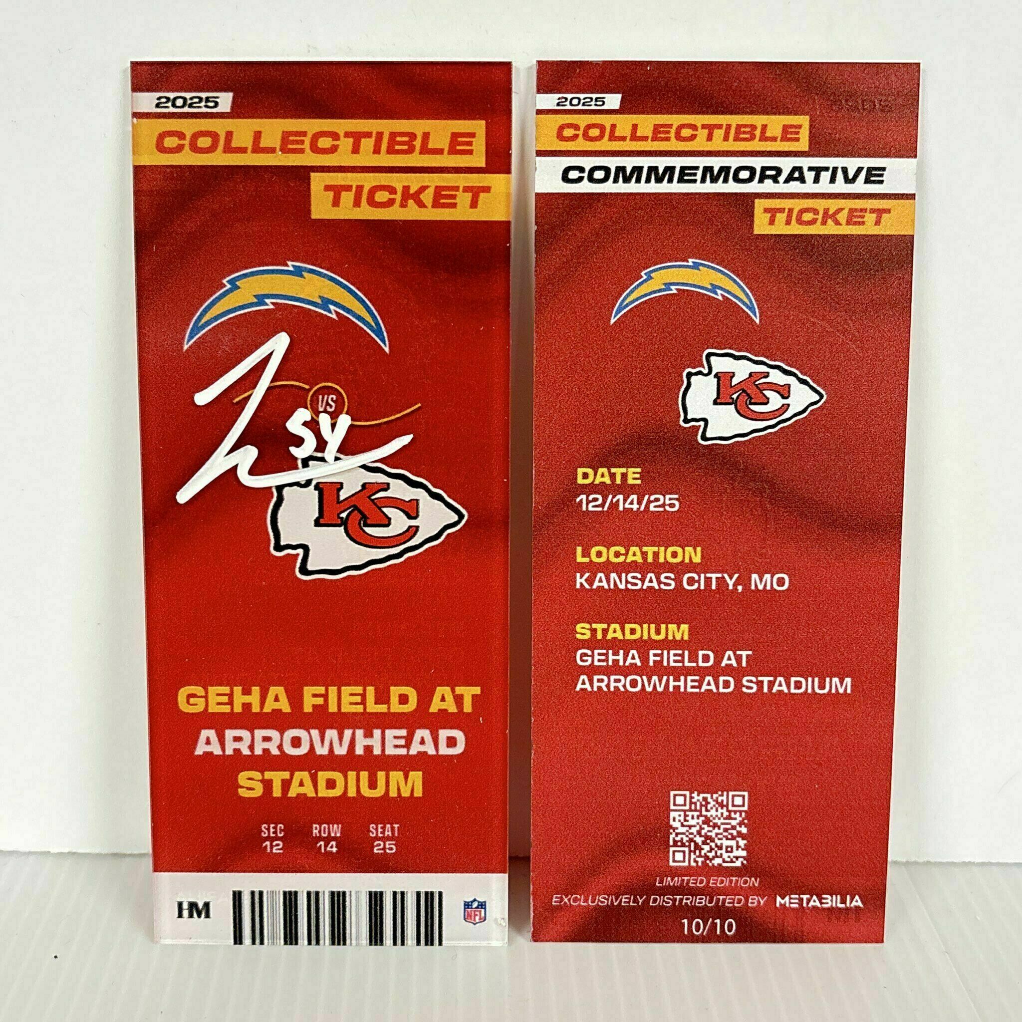 Leo Chenal Signed Commemorative Ticket - Wk15 vs Chargers