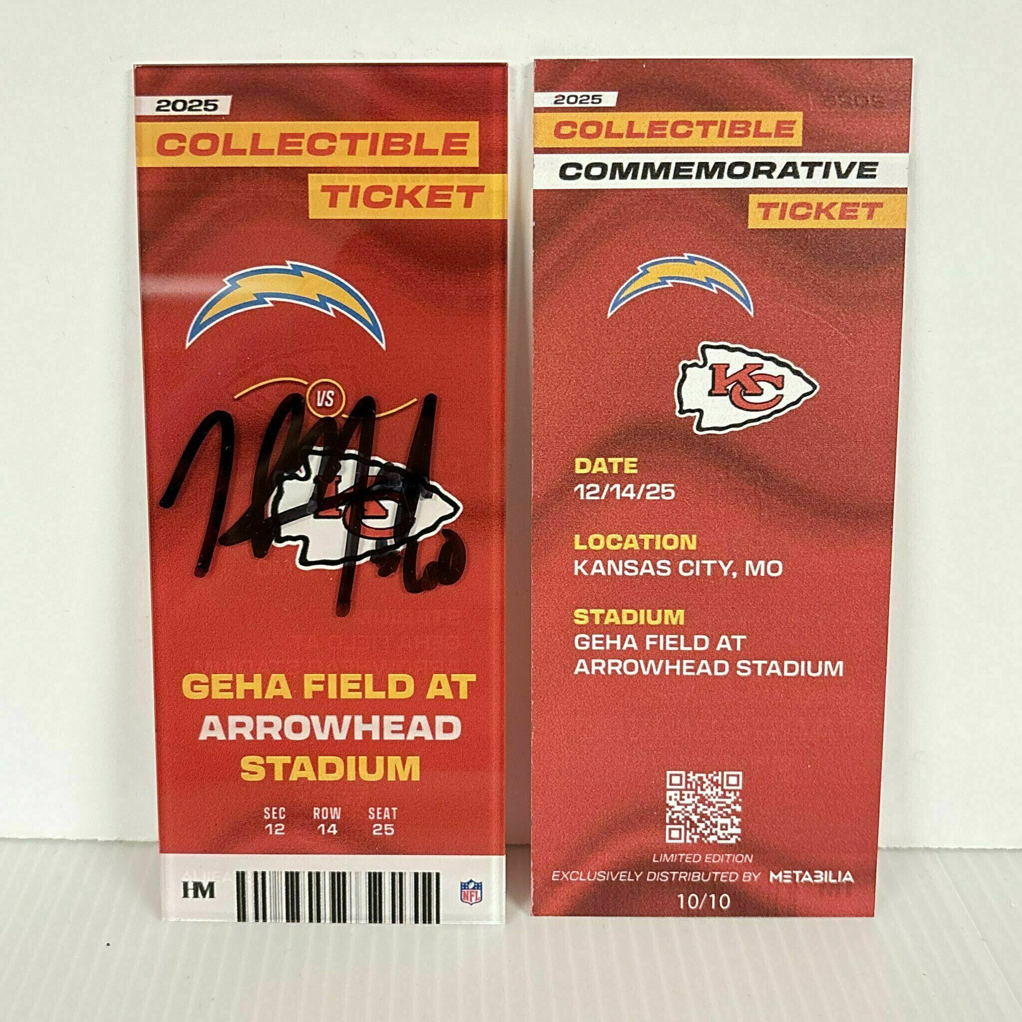 Hunter Nourzad Signed Commemorative Ticket - Wk15 vs Chargers