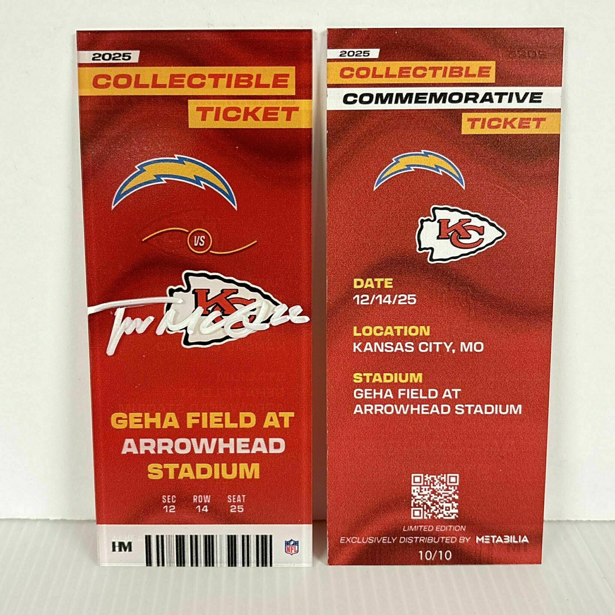 Trent Mcduffie in White Signed Commemorative Ticket - Wk15 vs Chargers