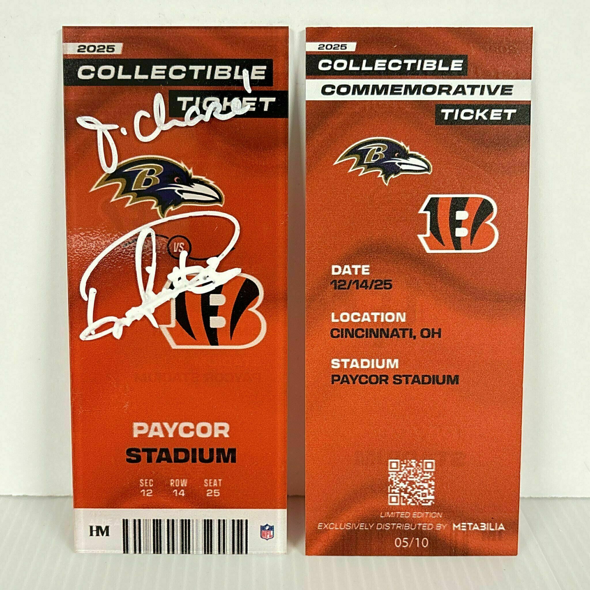 Ja'Marr Chase & Derrick Henry Signed Commemorative Ticket - Wk15 vs Ravens