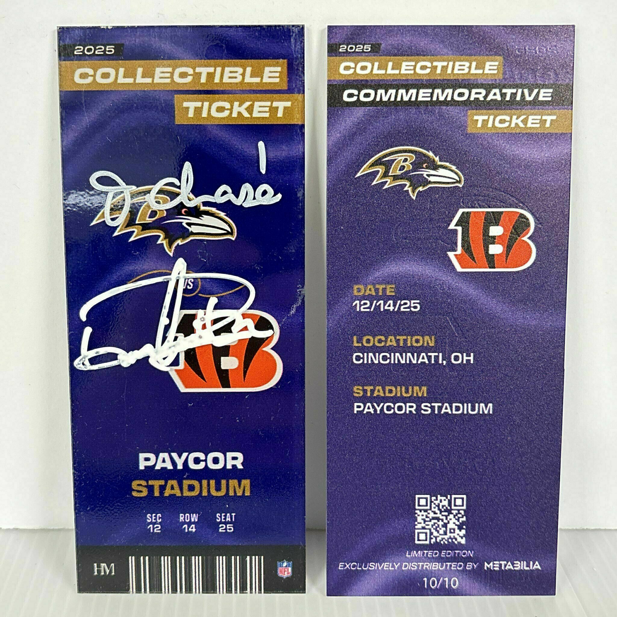 Derrick Henry & Ja'Marr Chase Signed Collectible Ticket - Wk15 vs Bengals