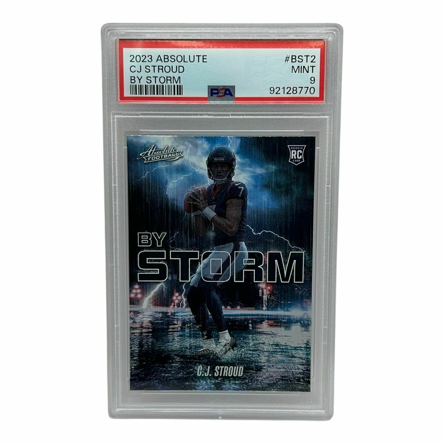 C.J. Stroud 2023 Panini Absolute Football By Storm Prizm Rookie Trading Card - PSA Grade 9 Mint