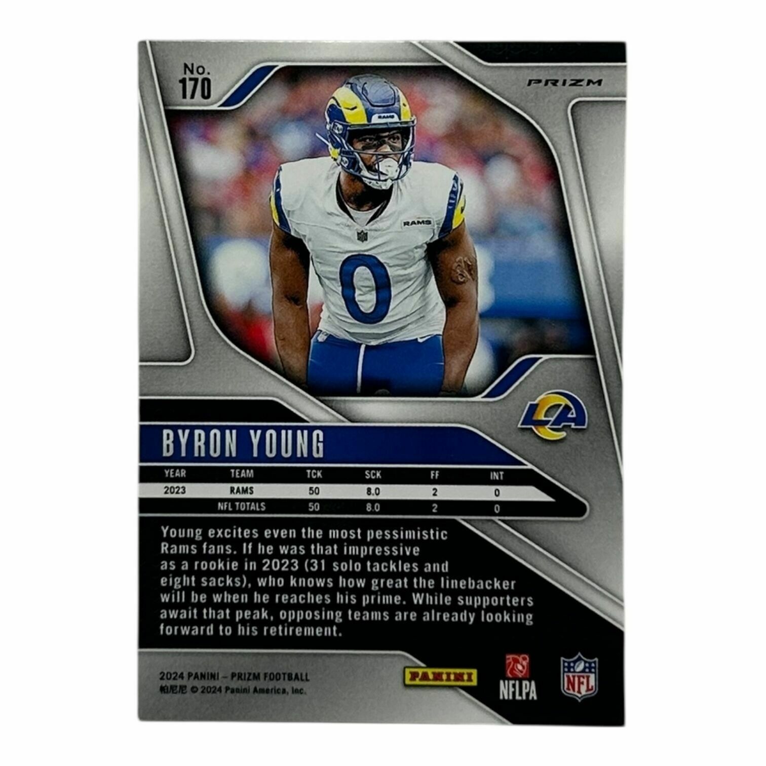 Byron Young 2024 Panini Prizm Football Red Prizm Trading Card