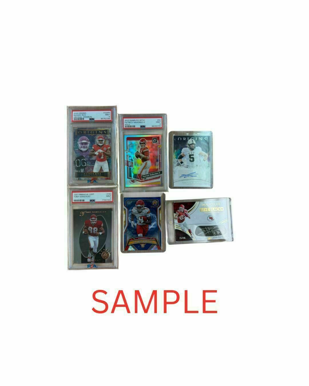Kansas City Chiefs 25 Card Mystery Bundle -Including a Graded Card, a Patrick Mahomes and a HOF card