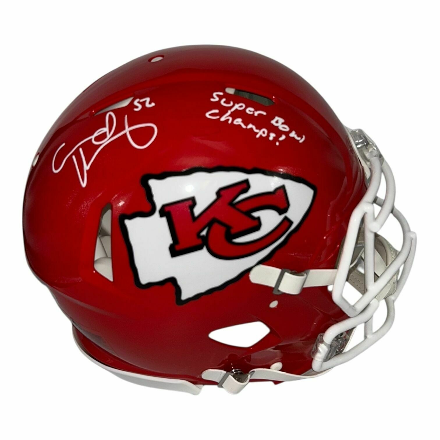 Creed Humphrey Autographed Kansas City Chiefs Full Size Authentic Helmet With 'Super Bowl Champs!' Inscription - Beckett