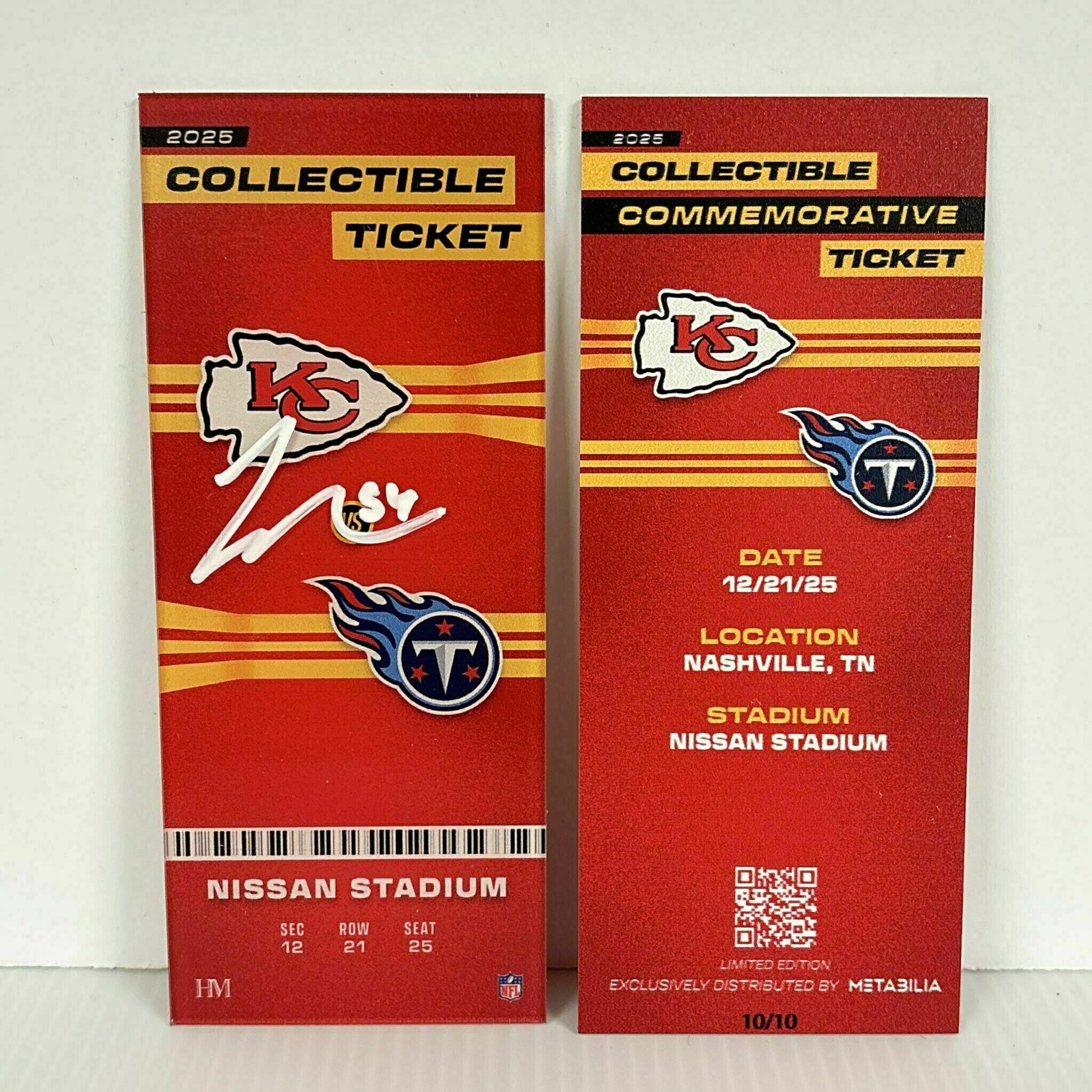 Leo Chenal Signed Commemorative Ticket - Wk16 vs Titans